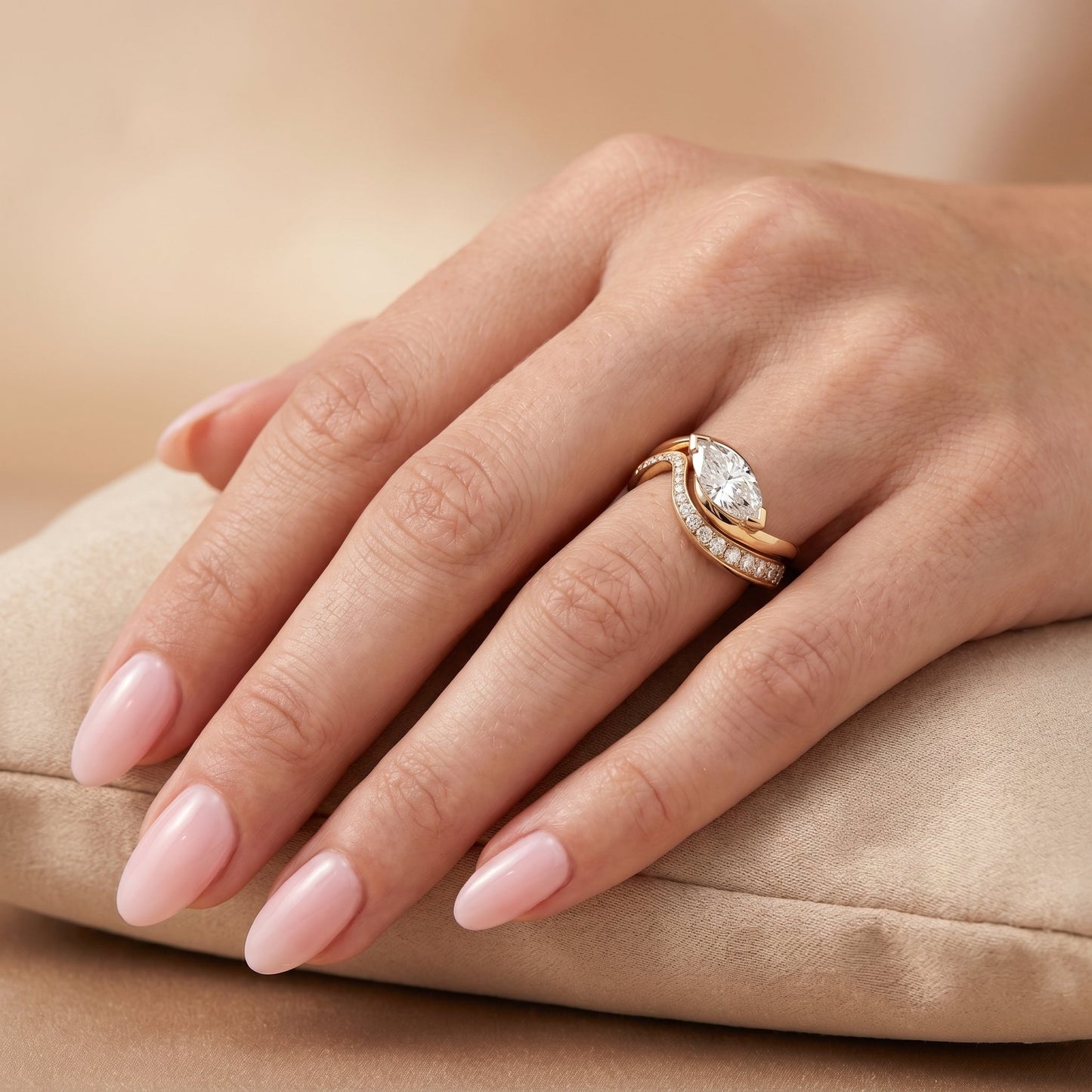1.0 CT Round Solitaire Moissanite Diamond Bridal Ring Set