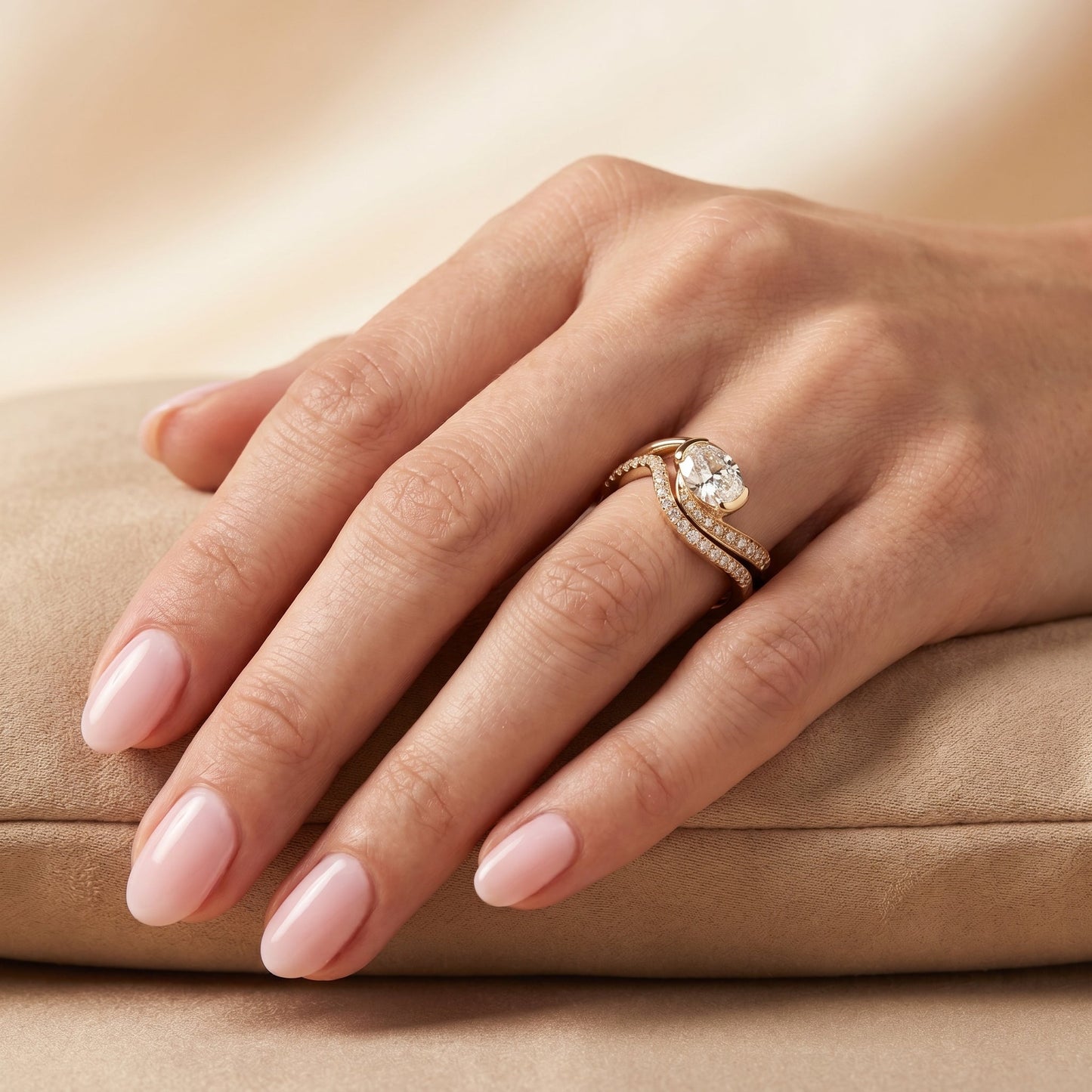 1.0 CT Round Solitaire Moissanite Diamond Bridal Ring Set
