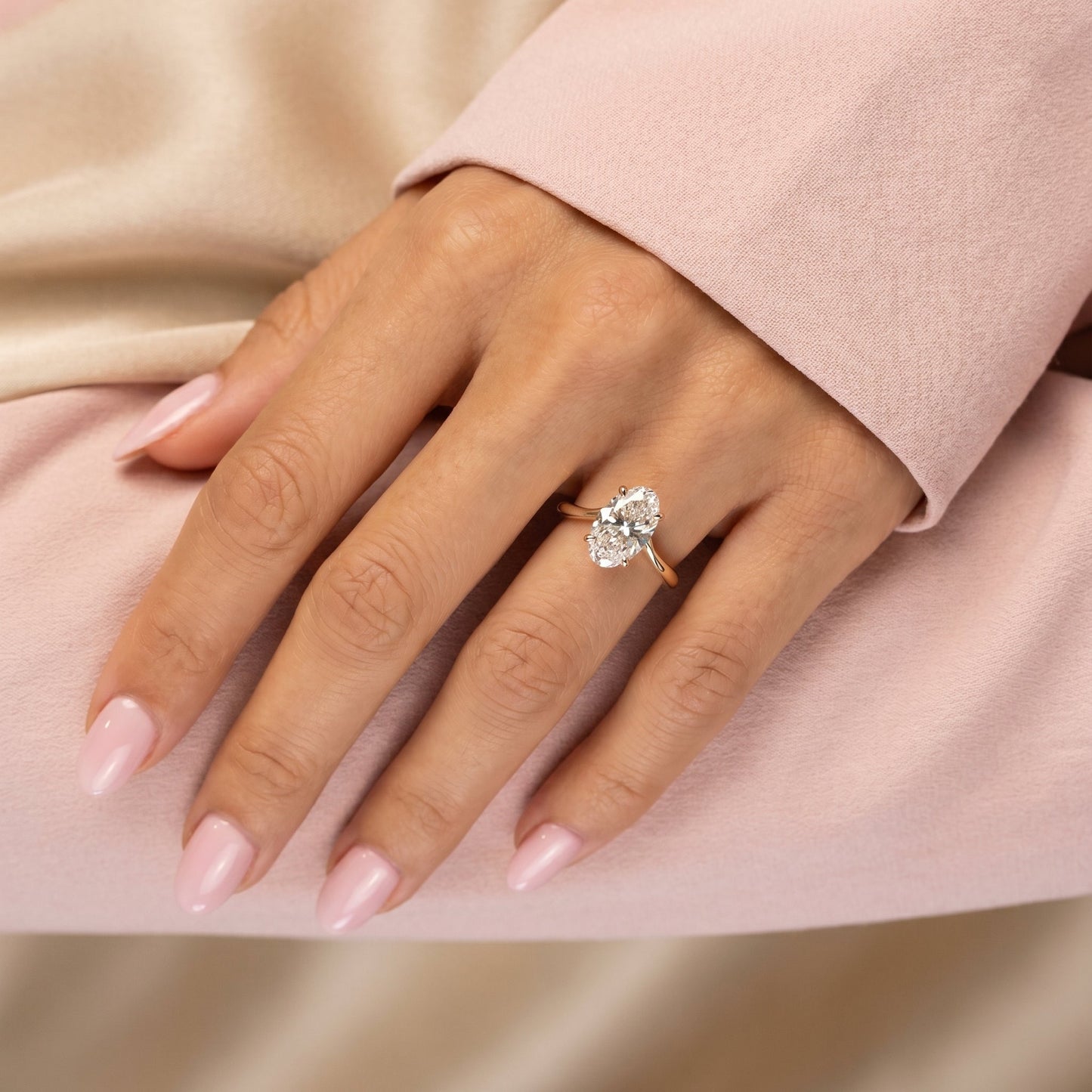 Oval Solitaire Engagement Ring – 2 CT Lab Grown Diamond