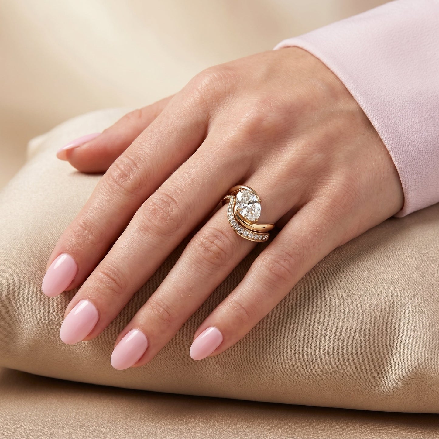 1.0 CT Round Solitaire Moissanite Diamond Bridal Ring Set
