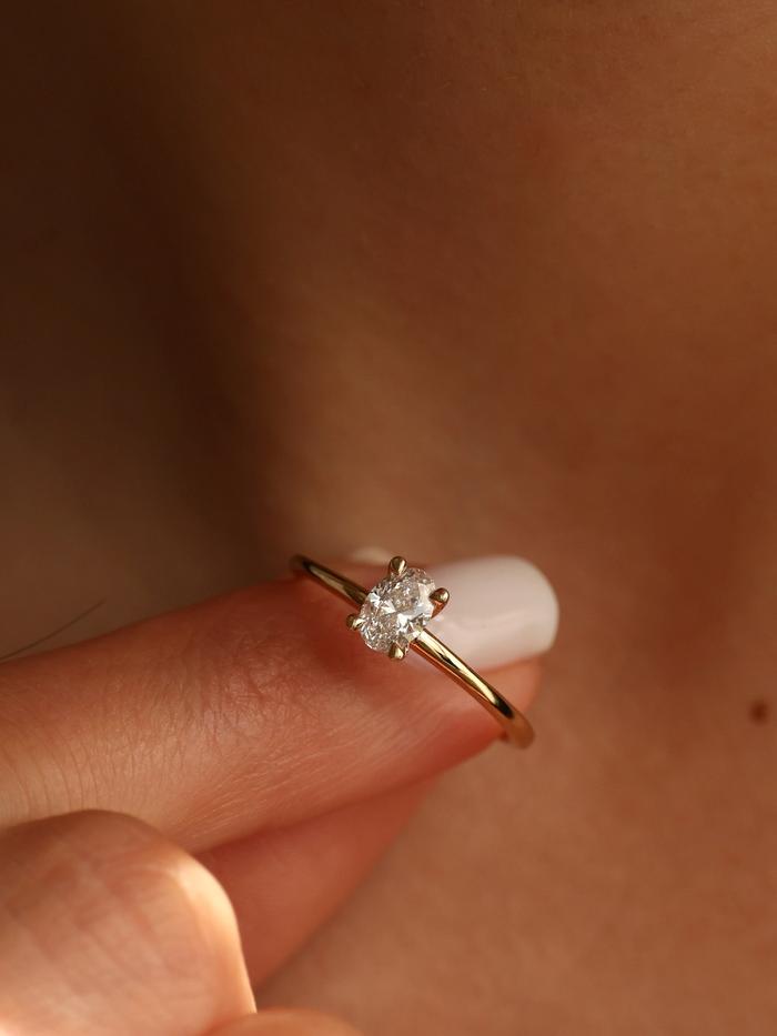 Marquise Cut Cluster Styled Lab Grown Diamond Engagement Ring