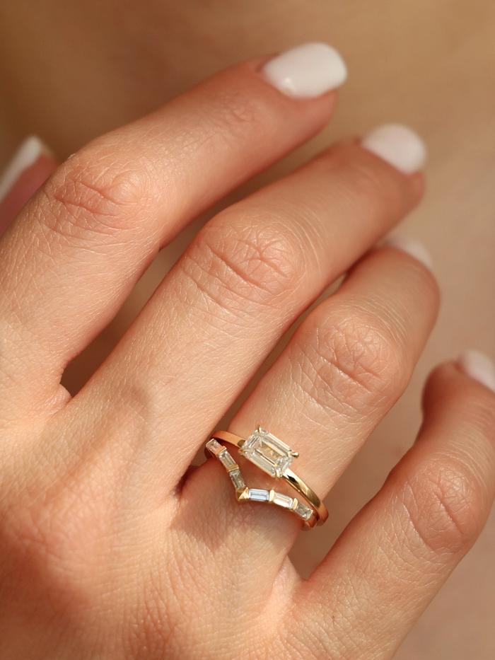 Marquise Cut Cluster Styled Lab Grown Diamond Engagement Ring