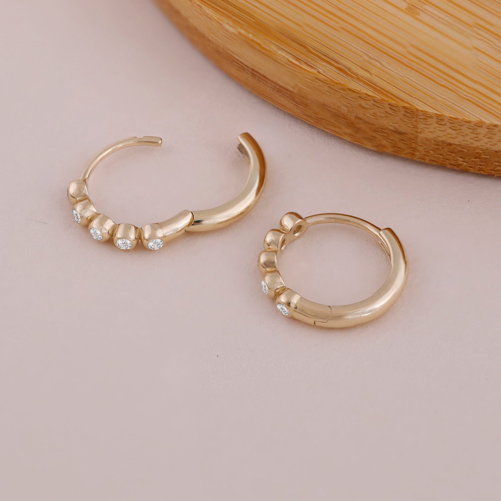 1.0 CT Round Bezel Solitaire Lab Grown Diamond Earrings
