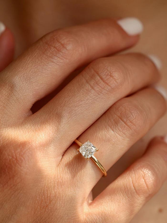 Marquise Cut Cluster Styled Lab Grown Diamond Engagement Ring