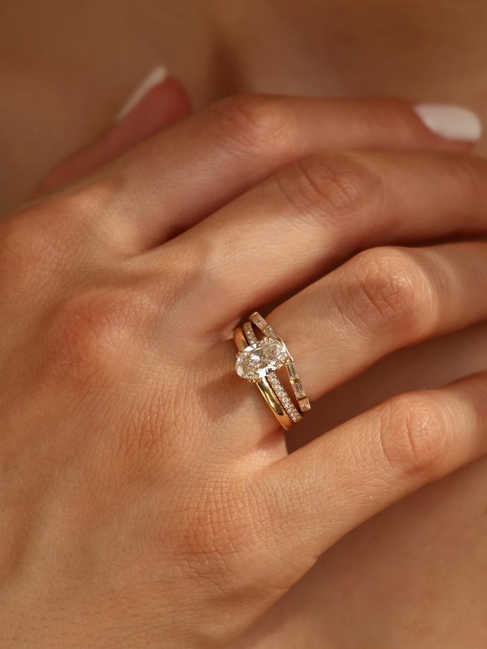 Marquise Cut Cluster Styled Lab Grown Diamond Engagement Ring