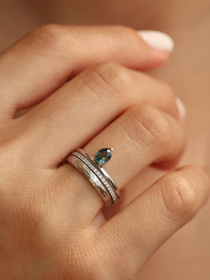 Marquise Cut Cluster Styled Lab Grown Wedding Band
