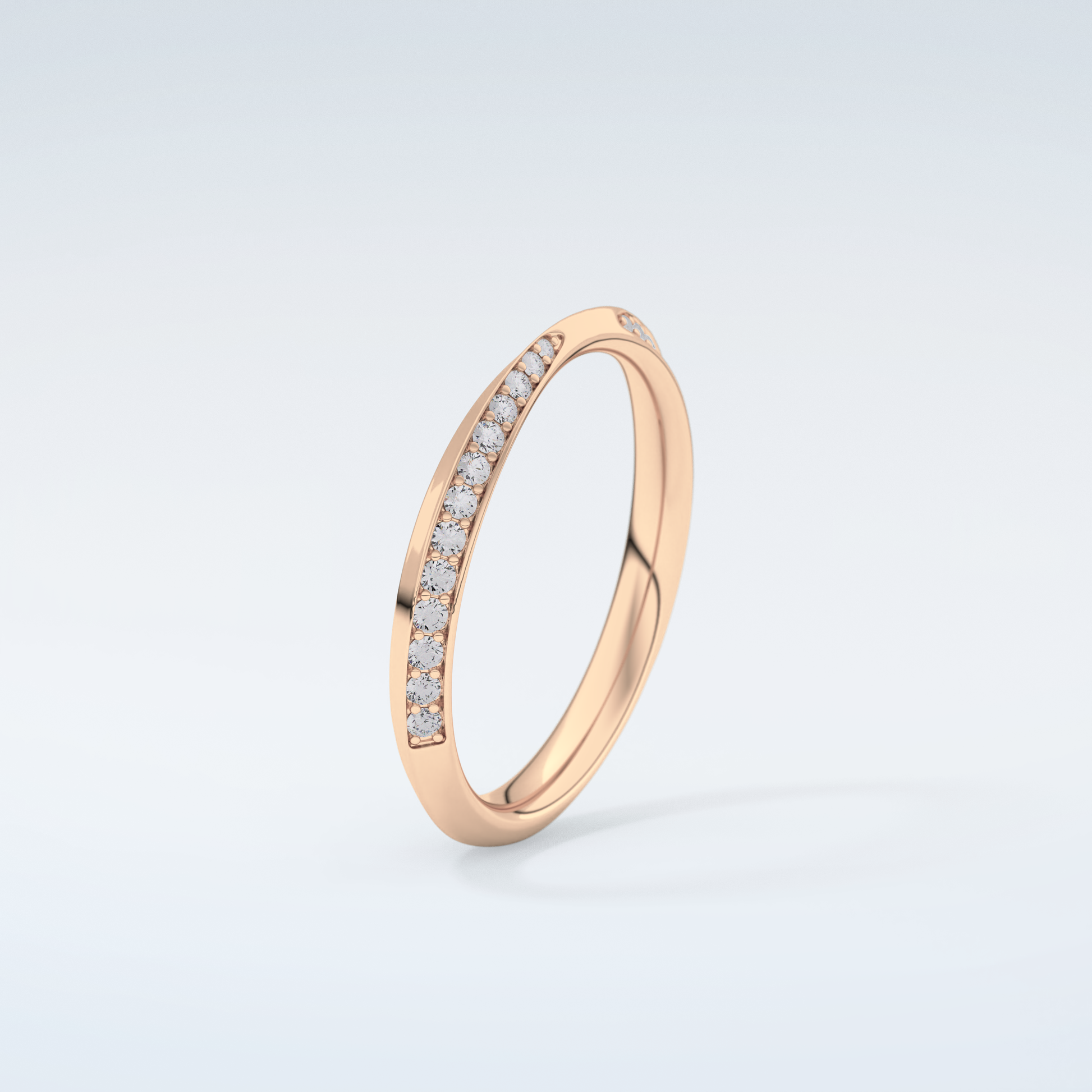 0.16 TCW Round Shaped Moissanite Wedding Band 12