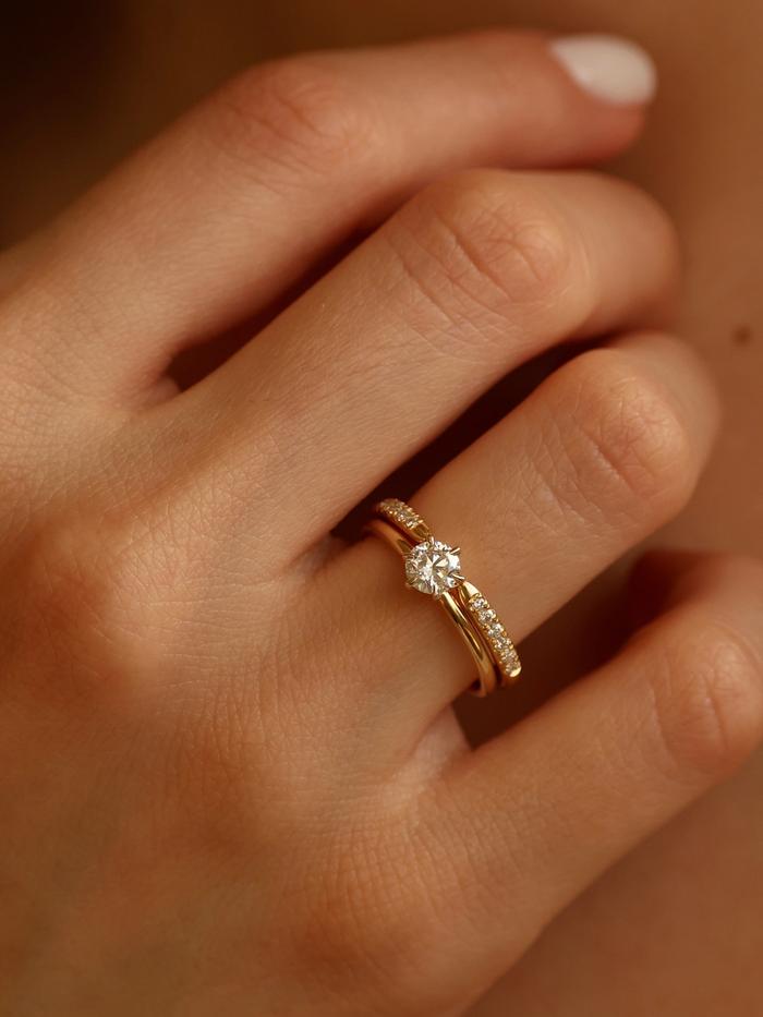 Marquise Cut Cluster Styled Lab Grown Diamond Engagement Ring