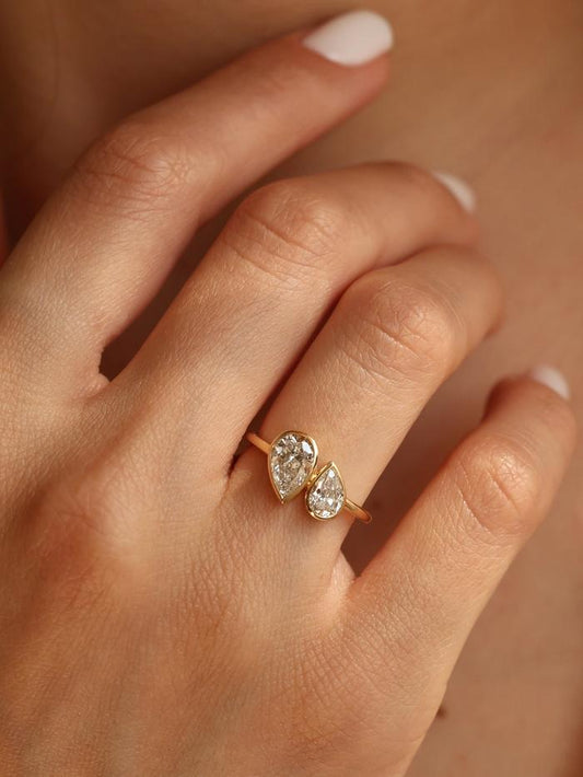 Marquise Cut Cluster Styled Lab Grown Diamond Engagement Ring