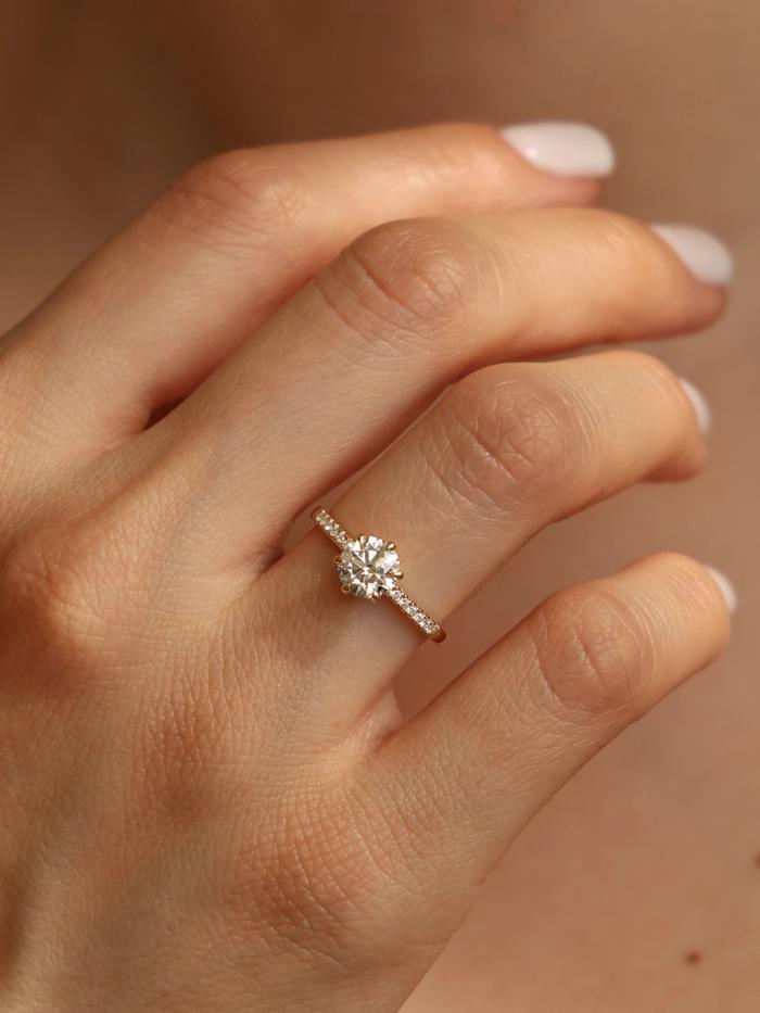 Marquise Cut Cluster Styled Lab Grown Diamond Engagement Ring