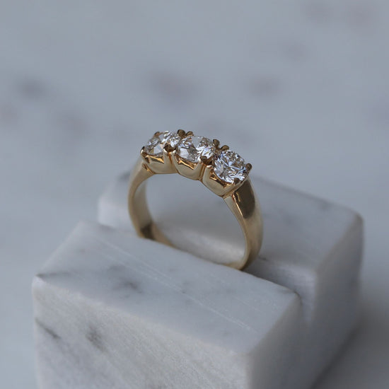 1.50 CT Round Three Stones CVD EF/VS Diamond Wedding Band 8