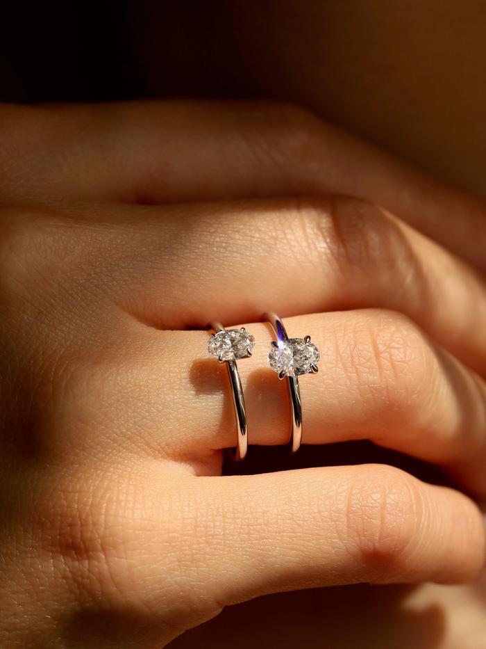 Marquise Cut Cluster Styled Lab Grown Diamond Engagement Ring