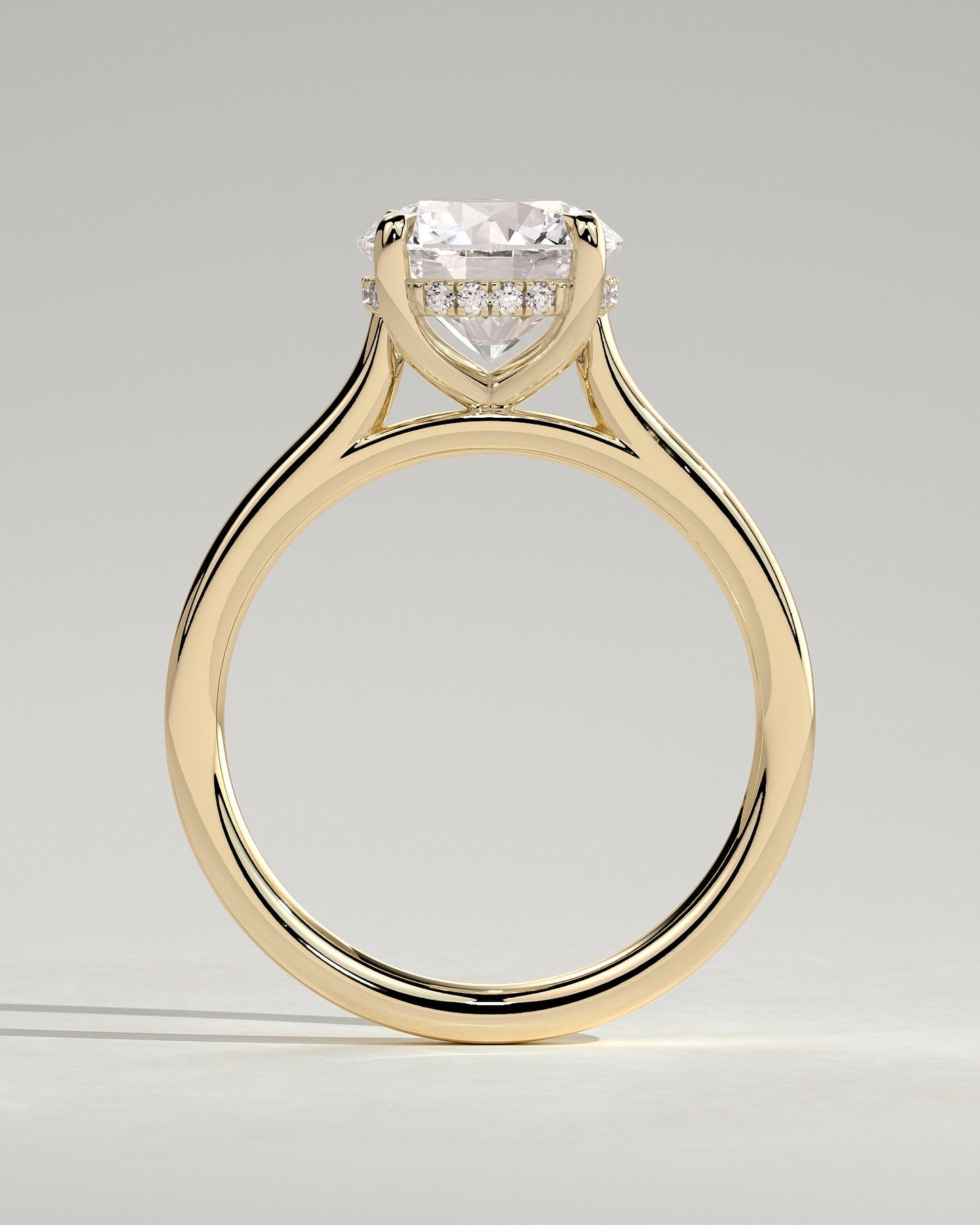 Round Halo, Pave & Split Shank Engagement Ring – 1.93 CT Lab Grown Diamond