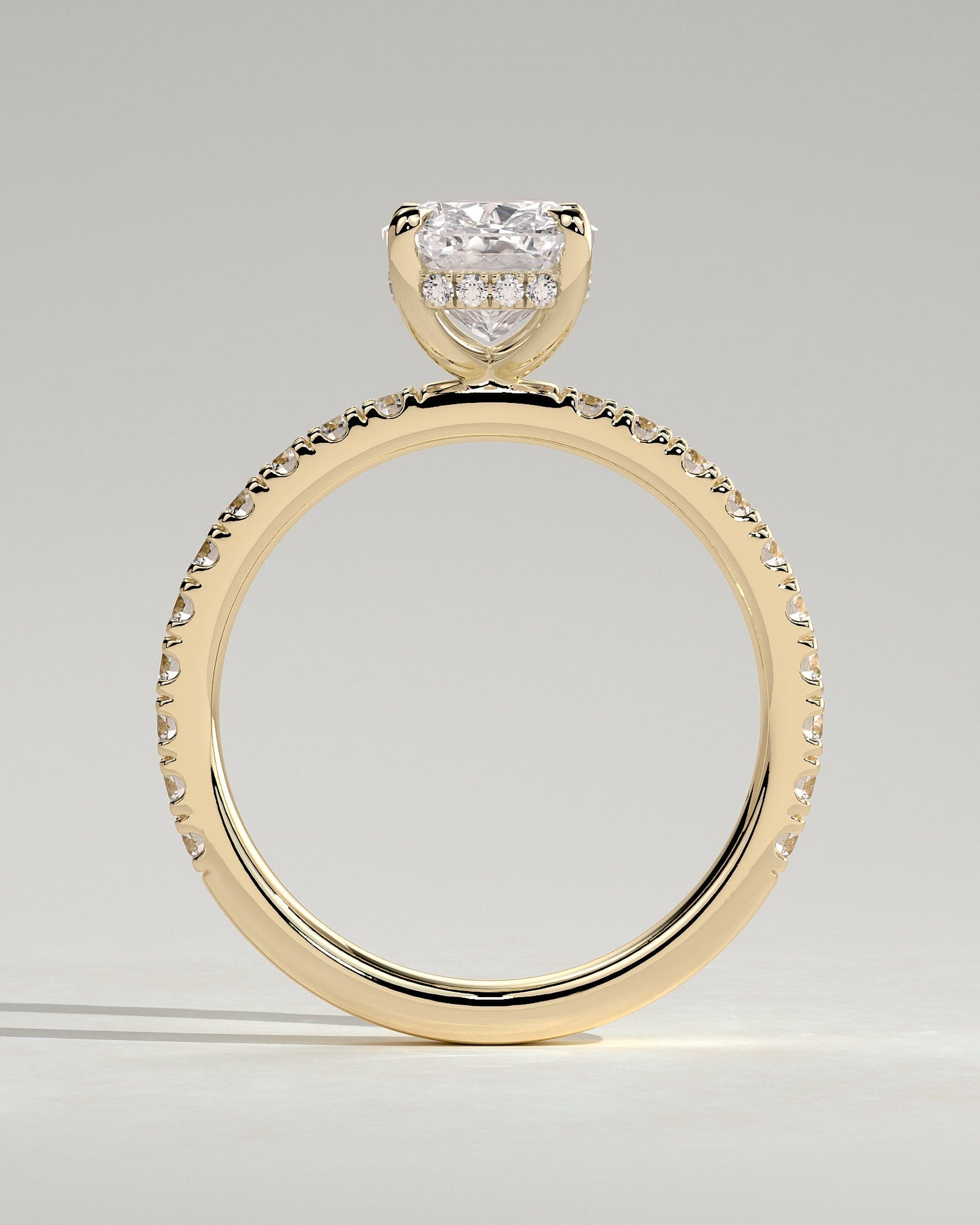 Round Halo, Pave & Split Shank Engagement Ring – 1.93 CT Lab Grown Diamond
