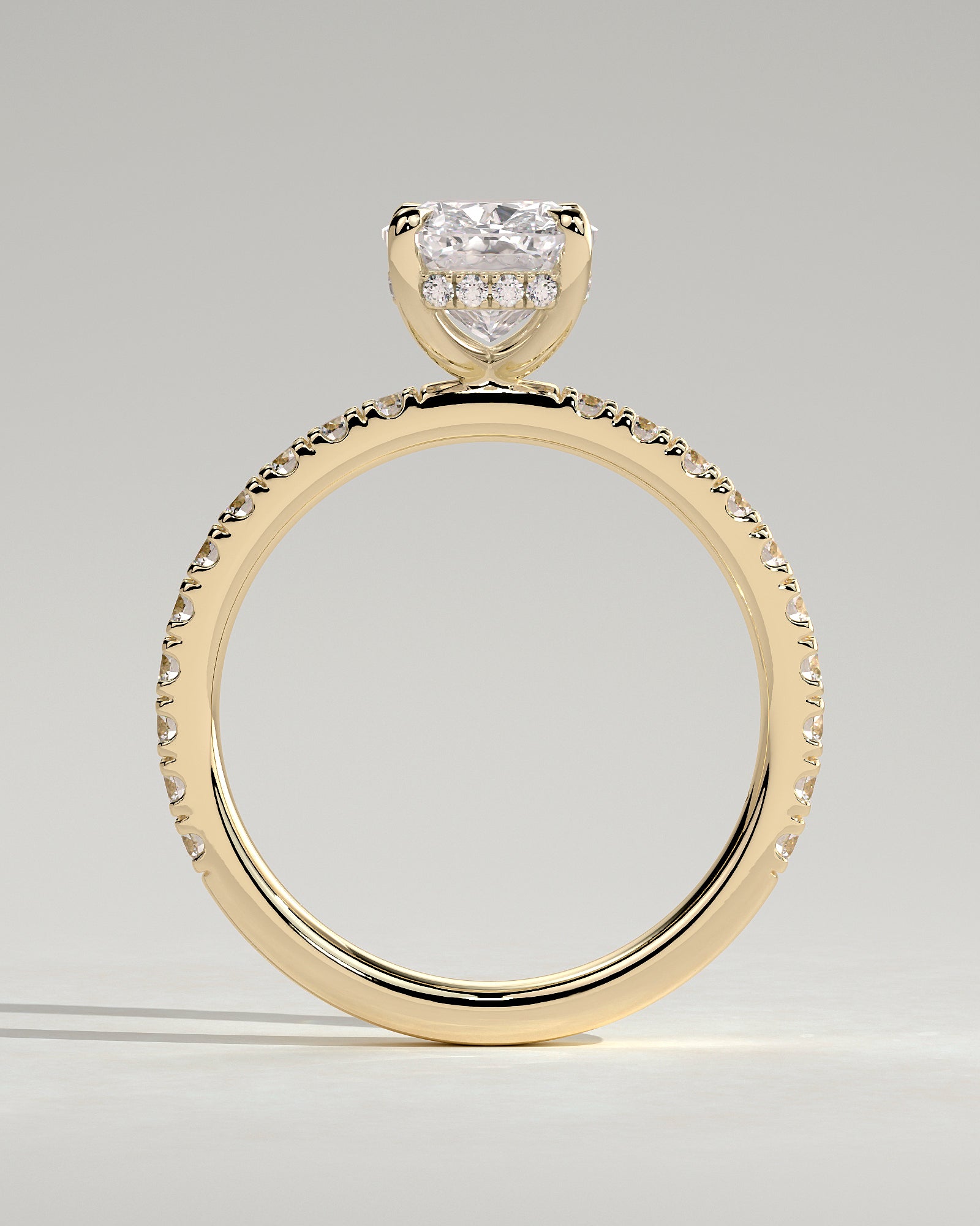 Round Halo, Pave & Split Shank Engagement Ring – 1.93 CT Lab Grown Diamond