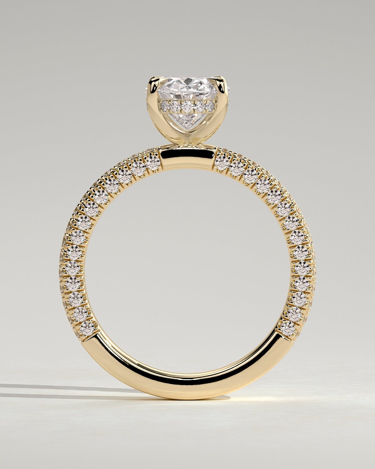 Round Halo, Pave & Split Shank Engagement Ring – 1.93 CT Lab Grown Diamond