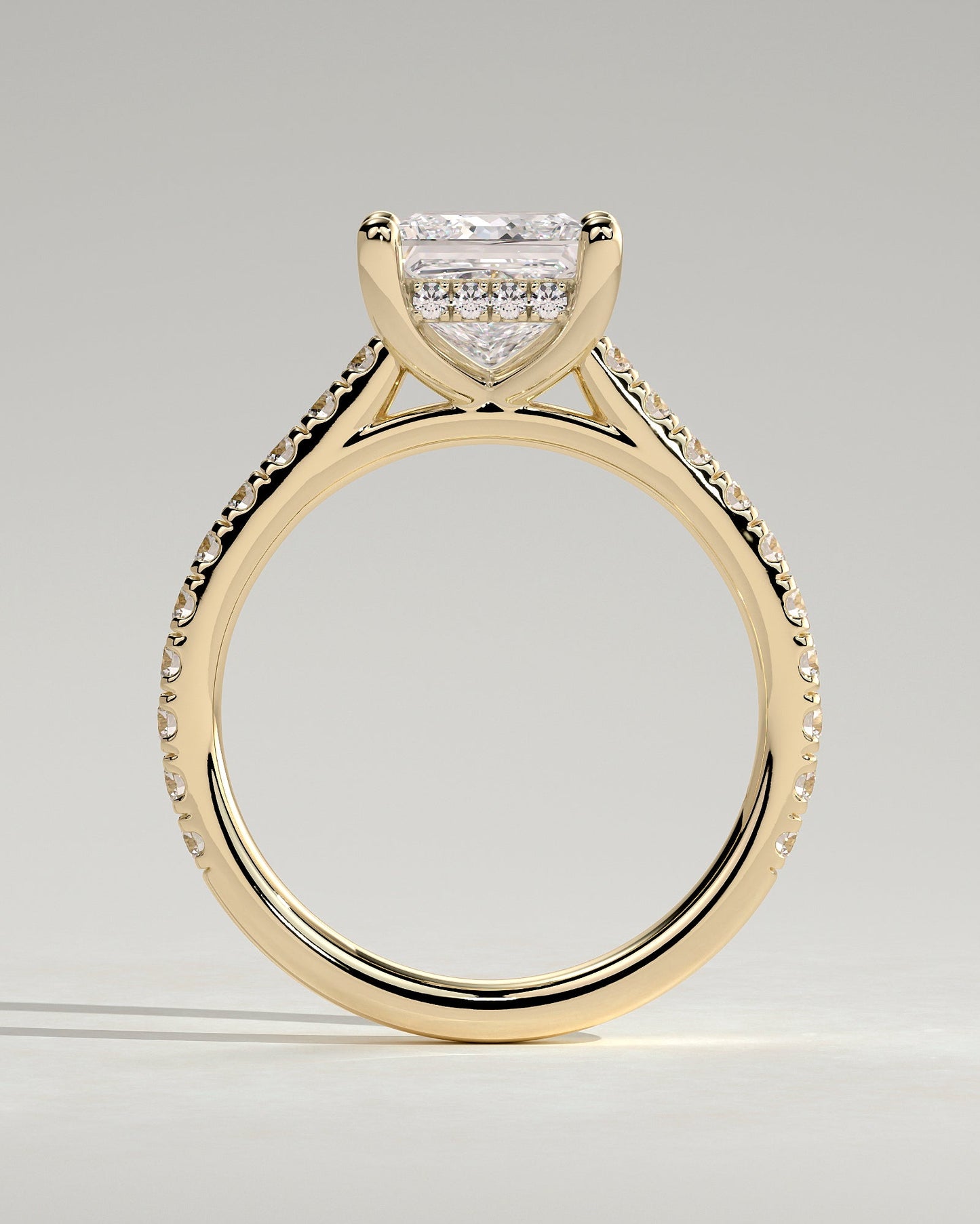 Round Halo, Pave & Split Shank Engagement Ring – 1.93 CT Lab Grown Diamond