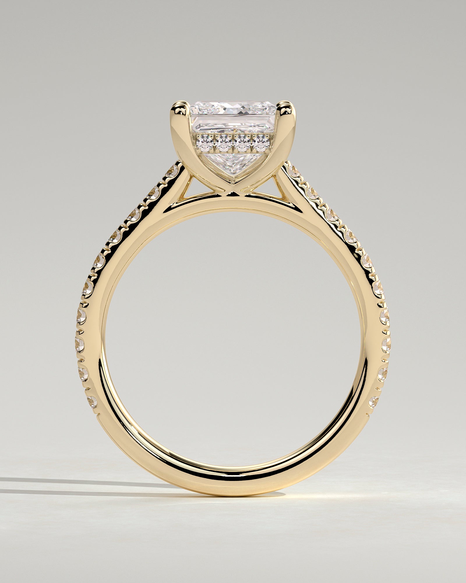 Round Halo, Pave & Split Shank Engagement Ring – 1.93 CT Lab Grown Diamond