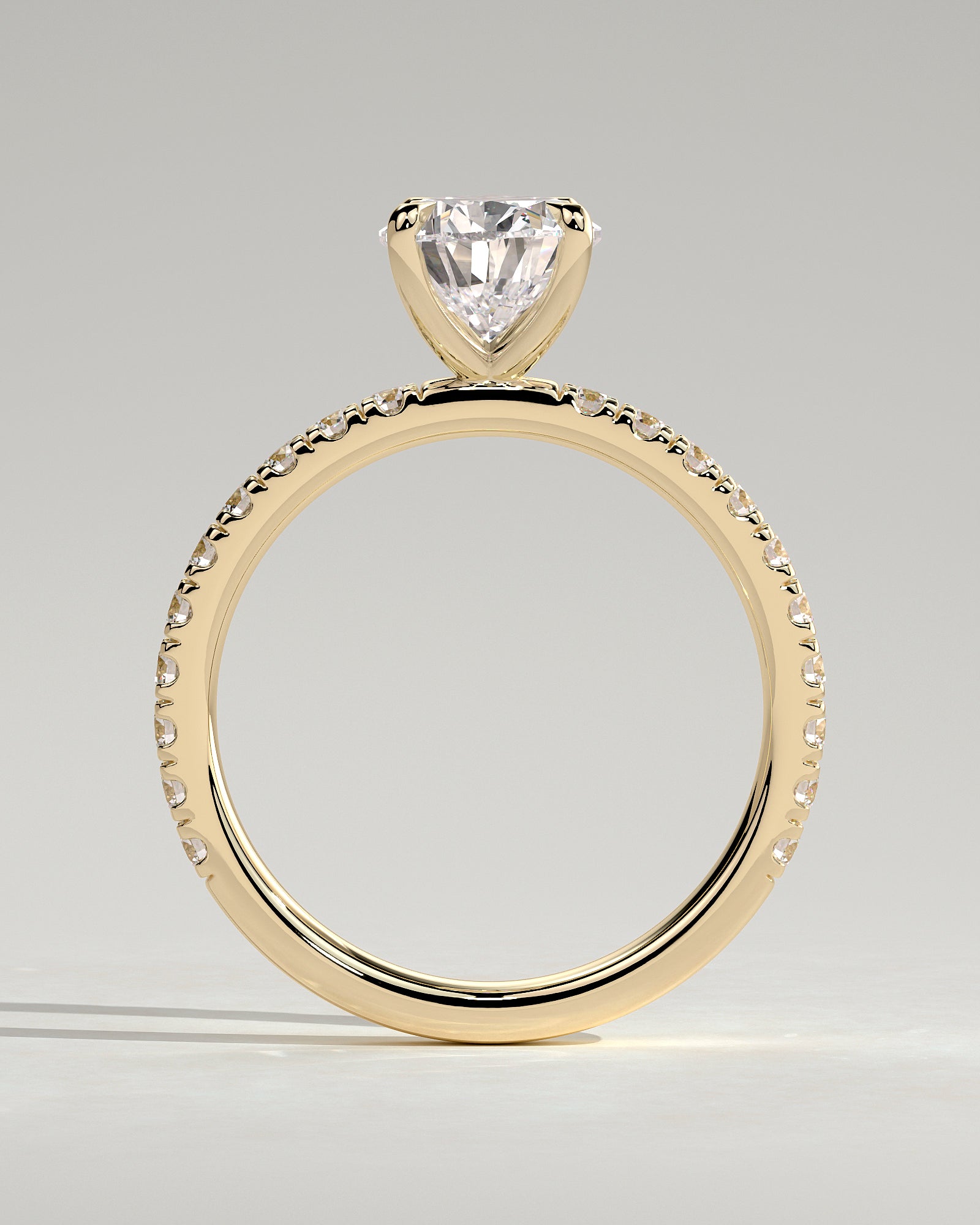 Round Halo, Pave & Split Shank Engagement Ring – 1.93 CT Lab Grown Diamond