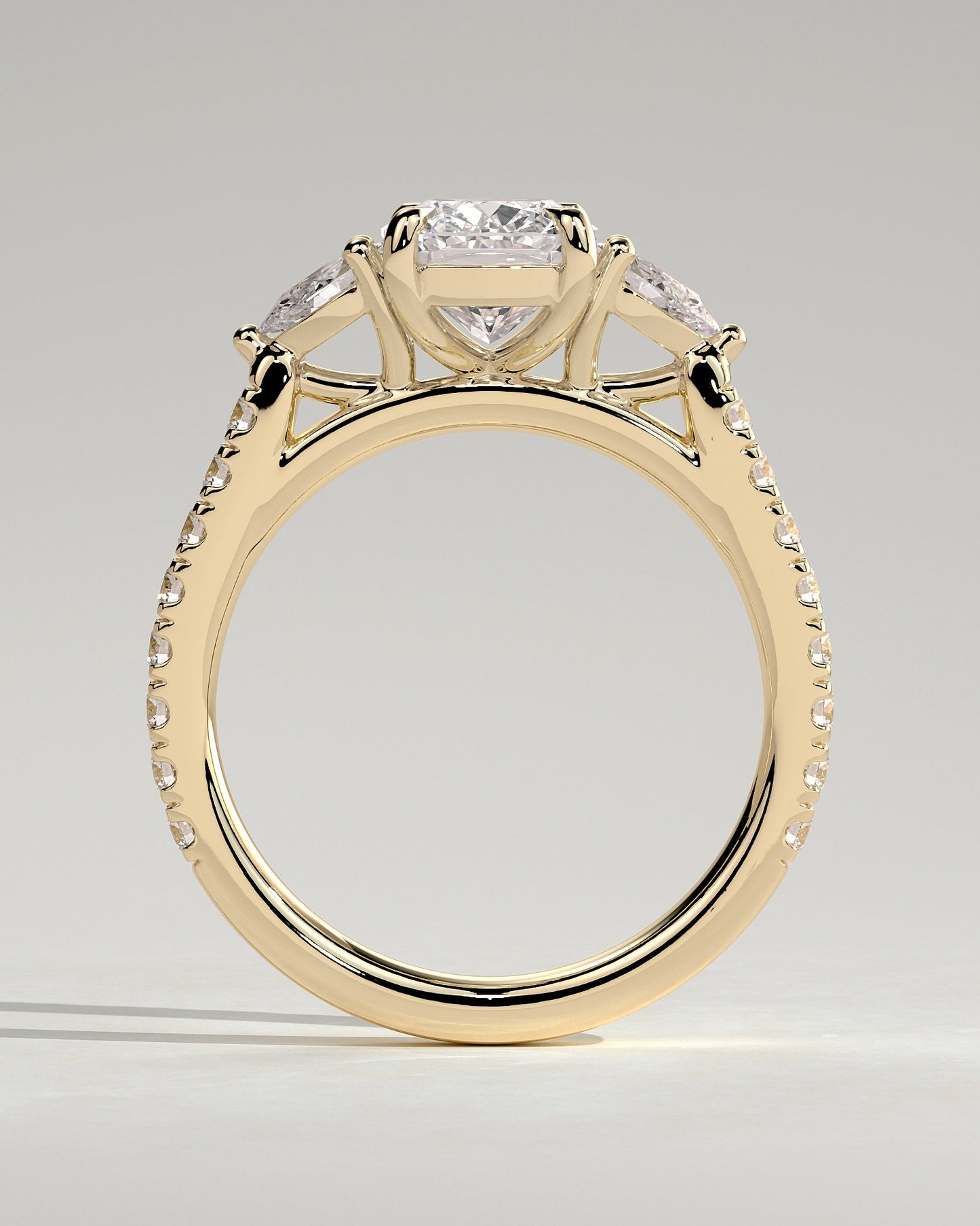 Round Halo, Pave & Split Shank Engagement Ring – 1.93 CT Lab Grown Diamond