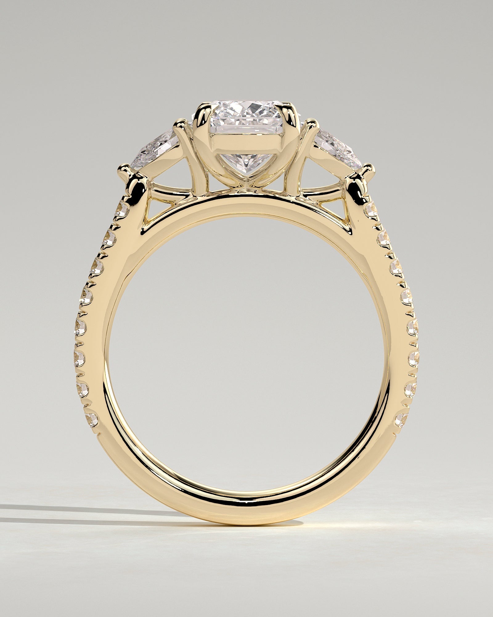 Round Halo, Pave & Split Shank Engagement Ring – 1.93 CT Lab Grown Diamond
