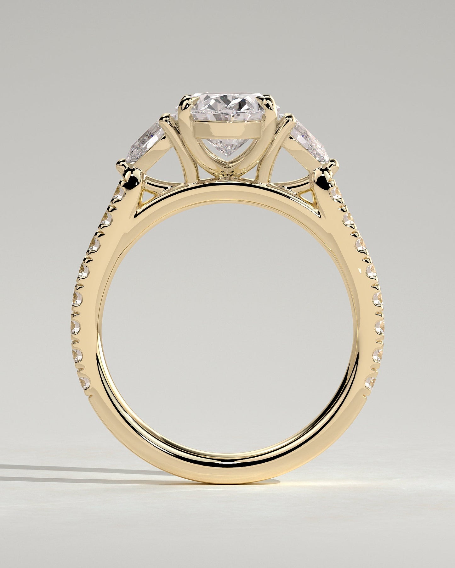 Round Halo, Pave & Split Shank Engagement Ring – 1.93 CT Lab Grown Diamond