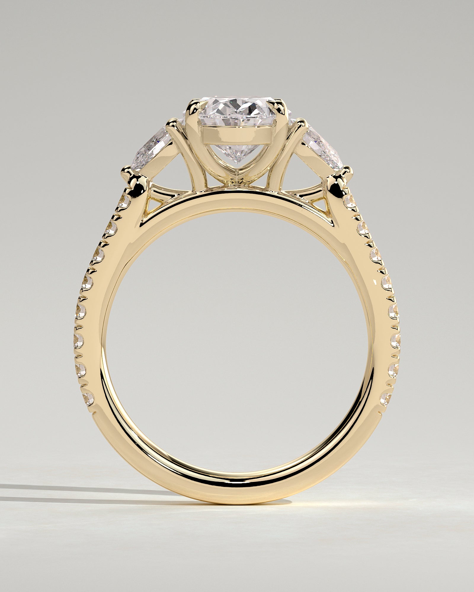 Round Halo, Pave & Split Shank Engagement Ring – 1.93 CT Lab Grown Diamond