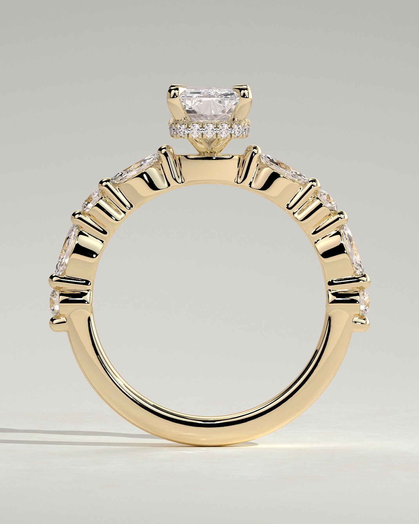 Round Halo, Pave & Split Shank Engagement Ring – 1.93 CT Lab Grown Diamond