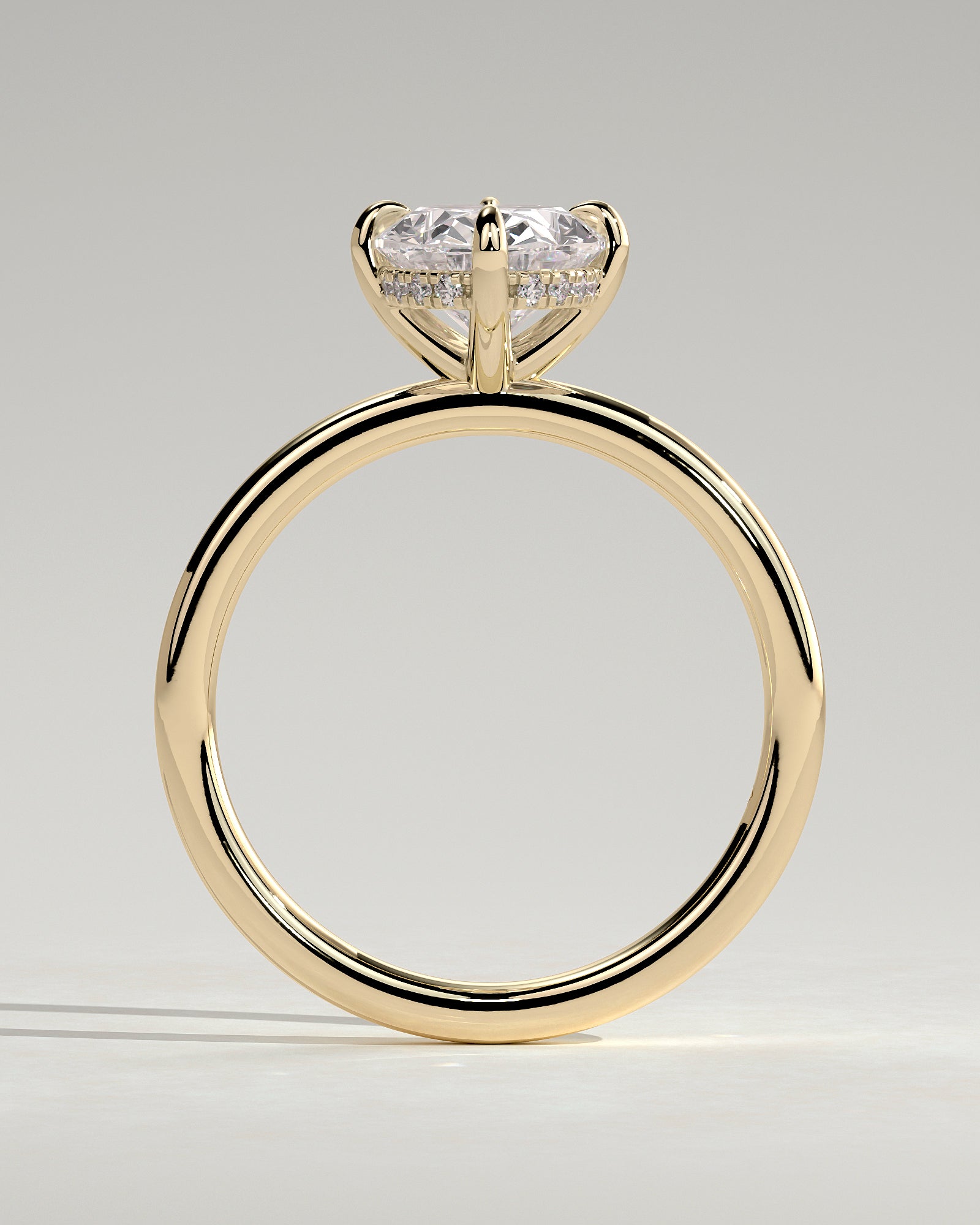 Round Halo, Pave & Split Shank Engagement Ring – 1.93 CT Lab Grown Diamond