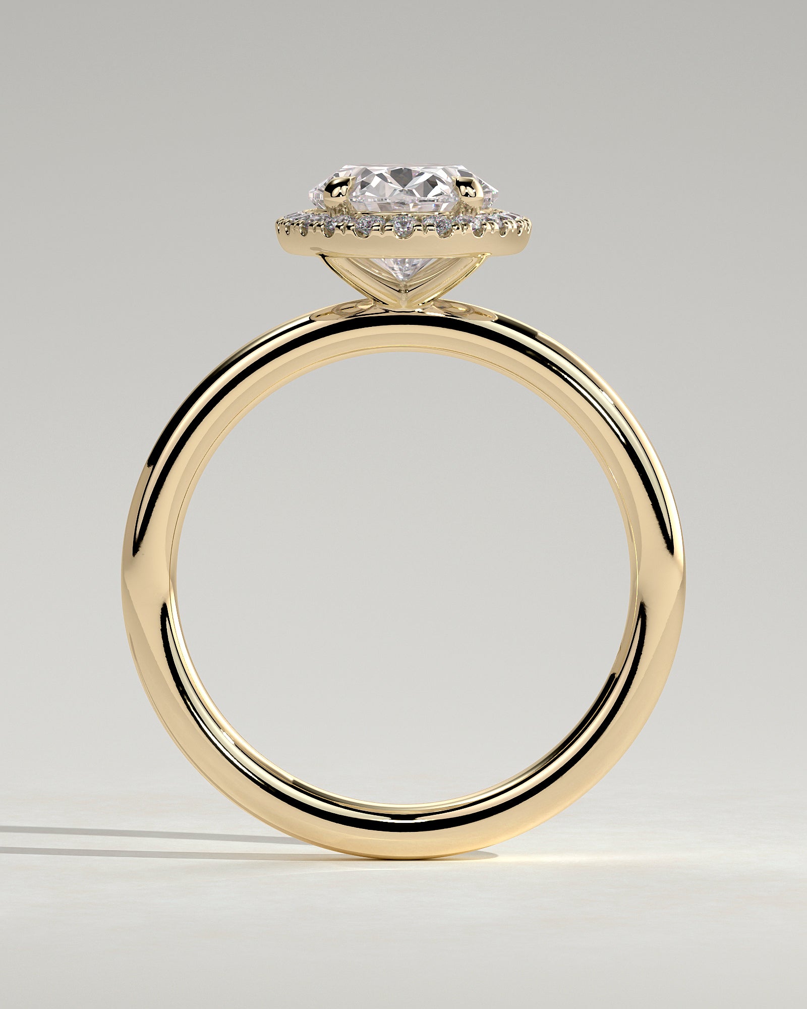 Round Halo, Pave & Split Shank Engagement Ring – 1.93 CT Lab Grown Diamond
