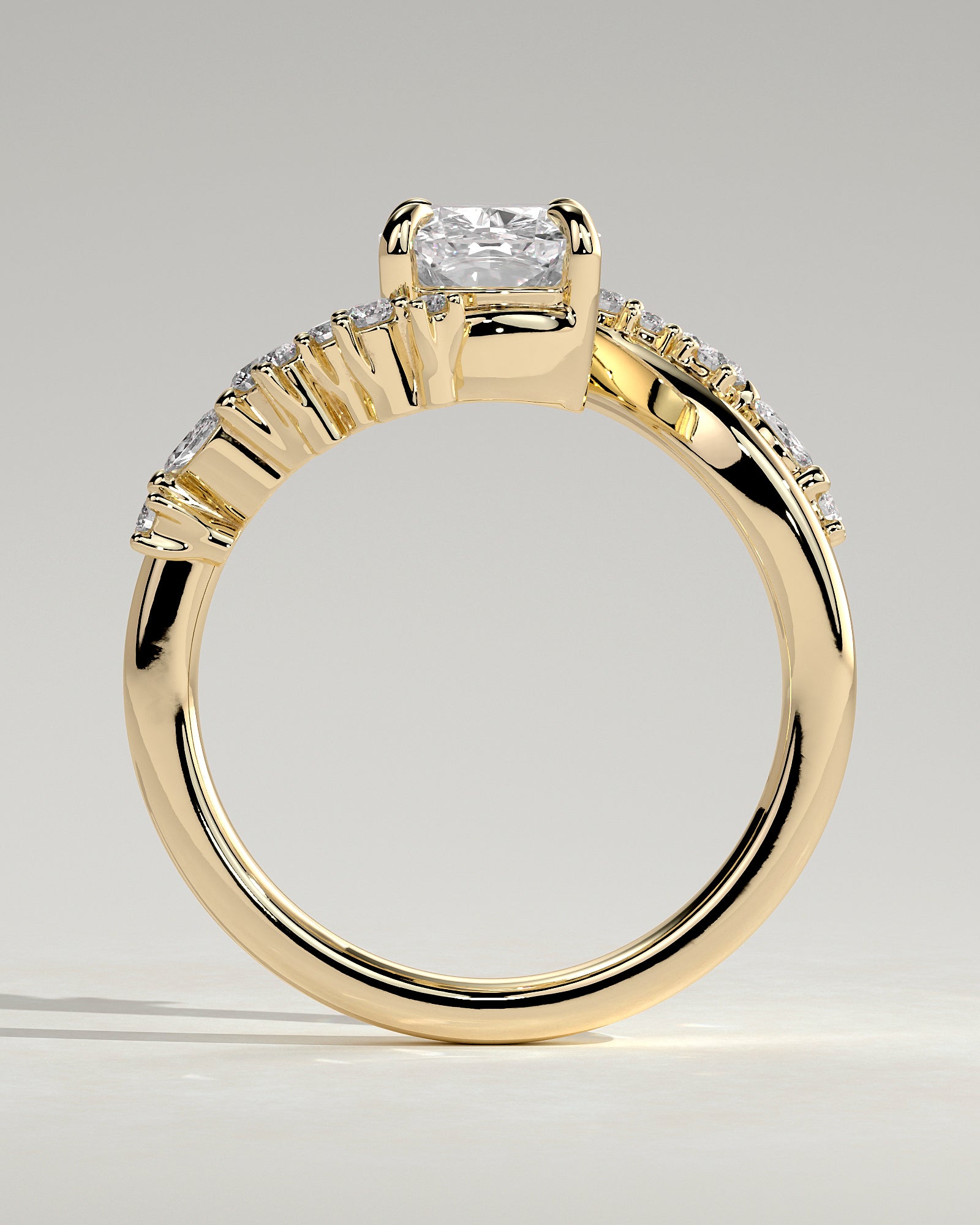 Round Halo, Pave & Split Shank Engagement Ring – 1.93 CT Lab Grown Diamond