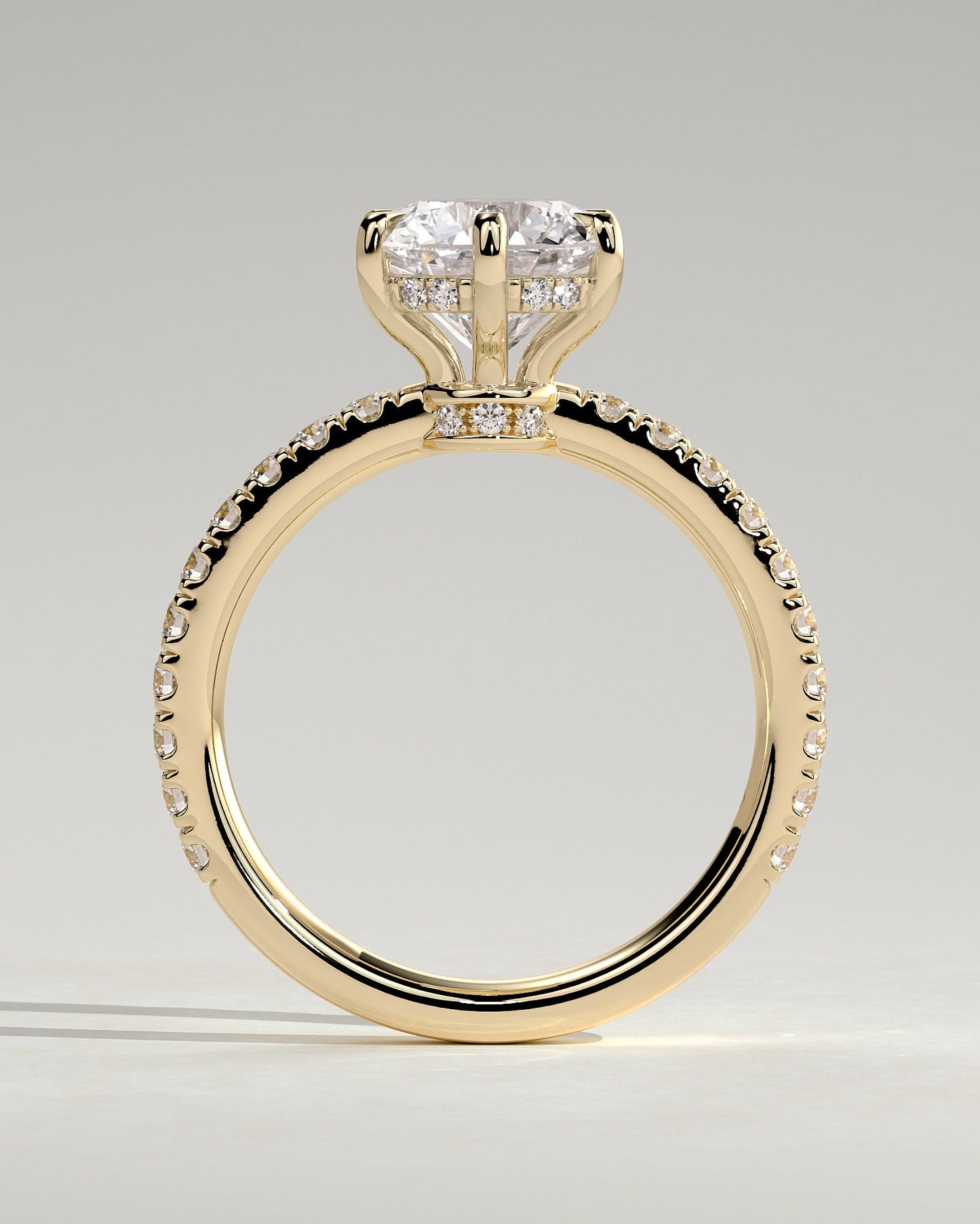 Round Halo, Pave & Split Shank Engagement Ring – 1.93 CT Lab Grown Diamond