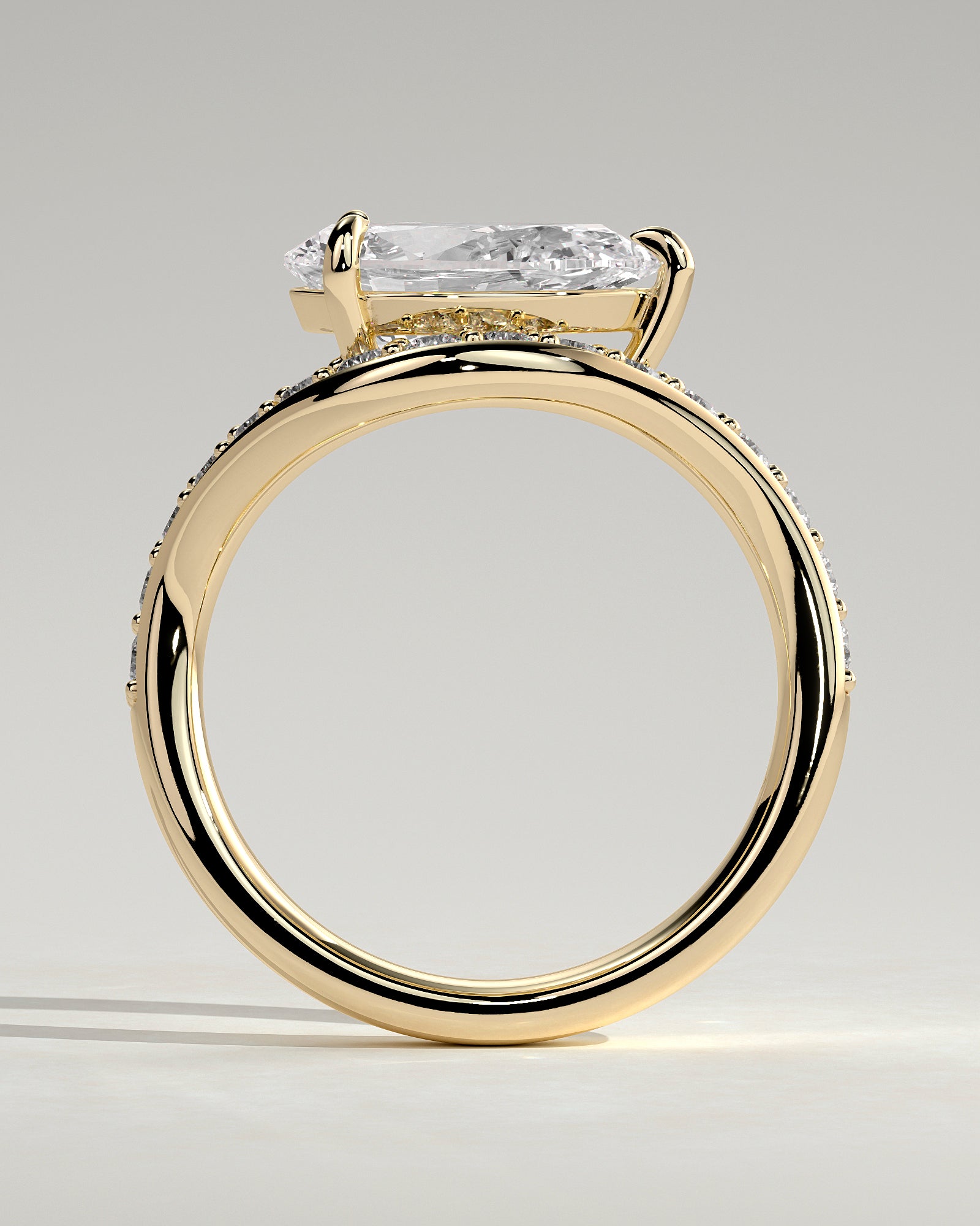 Round Halo, Pave & Split Shank Engagement Ring – 1.93 CT Lab Grown Diamond
