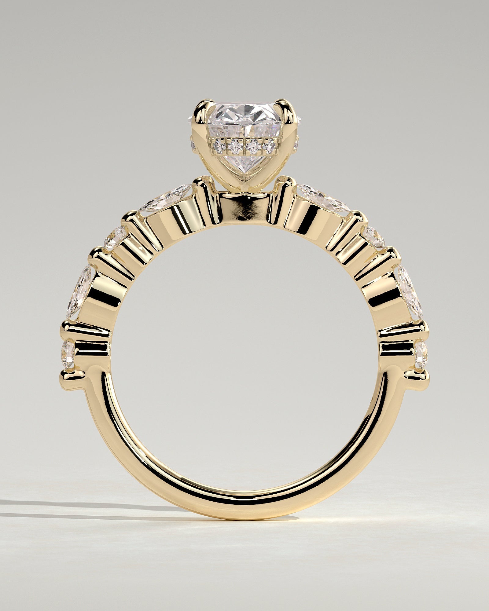 Round Halo, Pave & Split Shank Engagement Ring – 1.93 CT Lab Grown Diamond