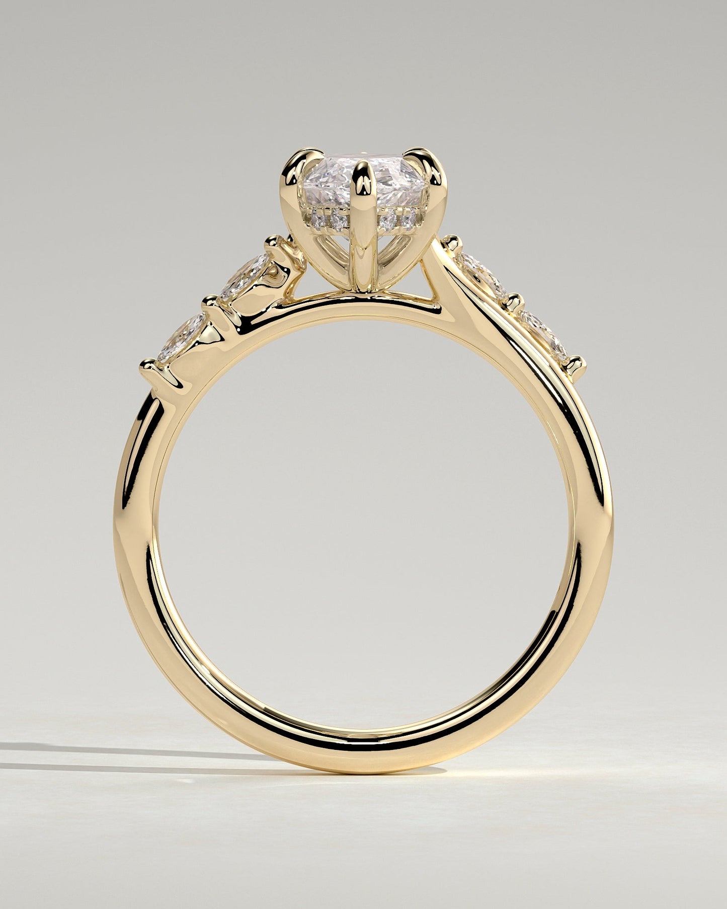 Round Halo, Pave & Split Shank Engagement Ring – 1.93 CT Lab Grown Diamond