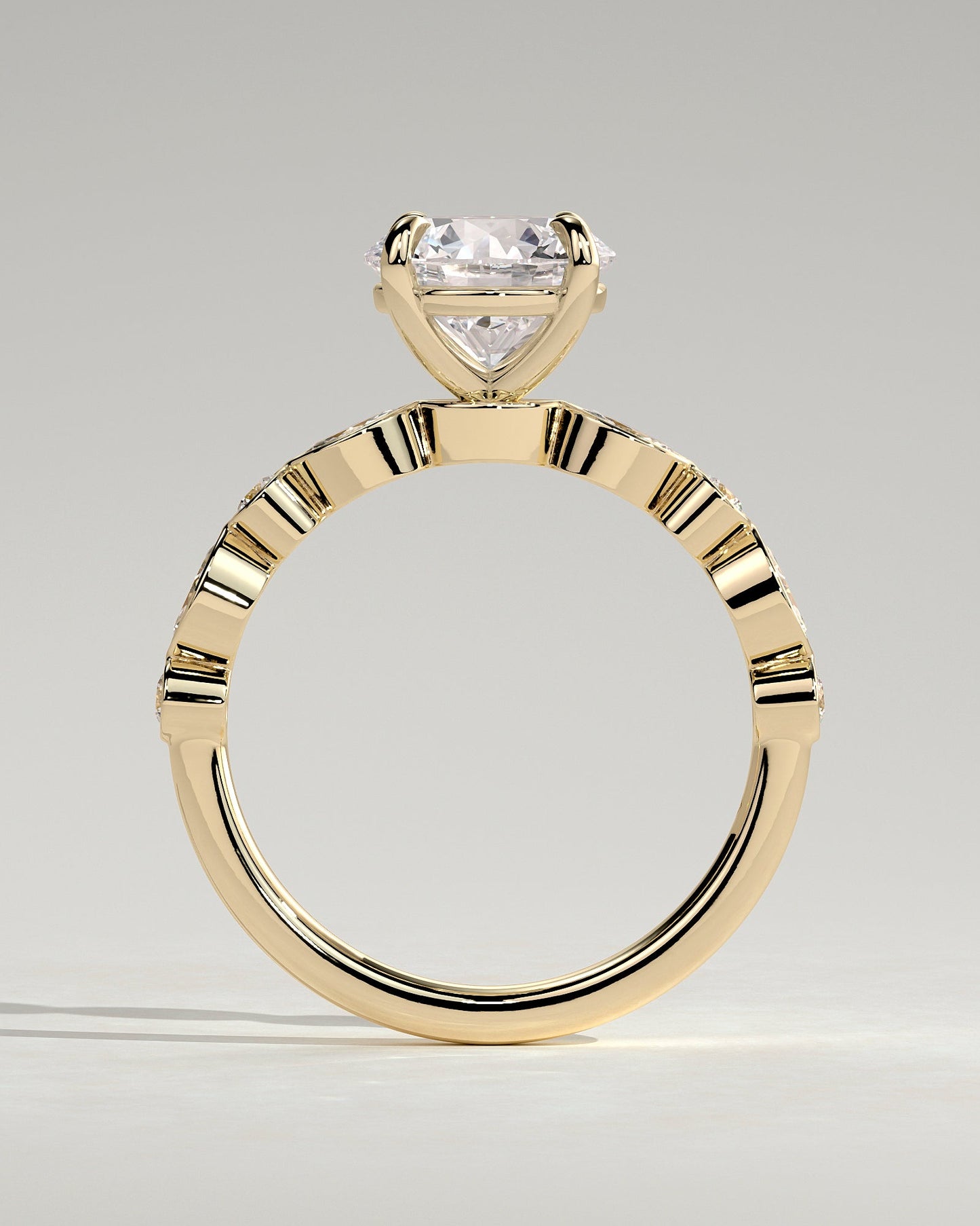Round Halo, Pave & Split Shank Engagement Ring – 1.93 CT Lab Grown Diamond