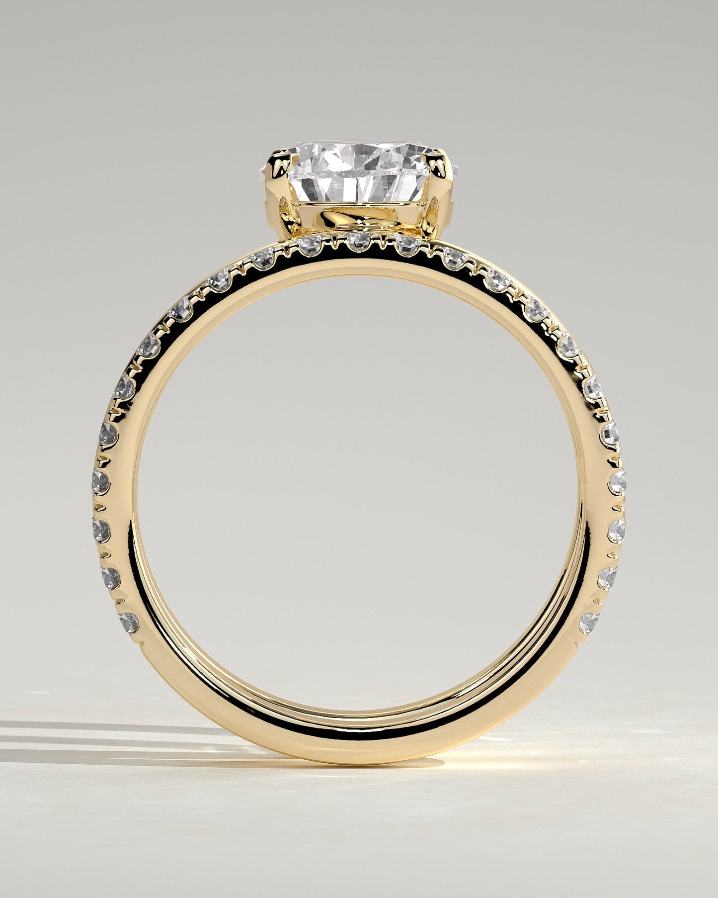 Round Halo, Pave & Split Shank Engagement Ring – 1.93 CT Lab Grown Diamond