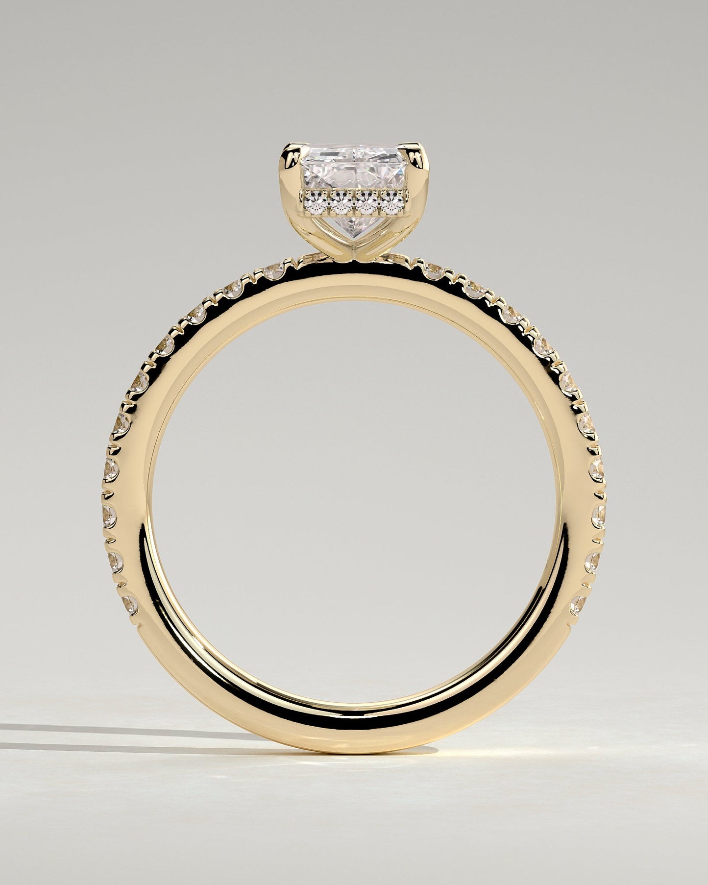Round Halo, Pave & Split Shank Engagement Ring – 1.93 CT Lab Grown Diamond