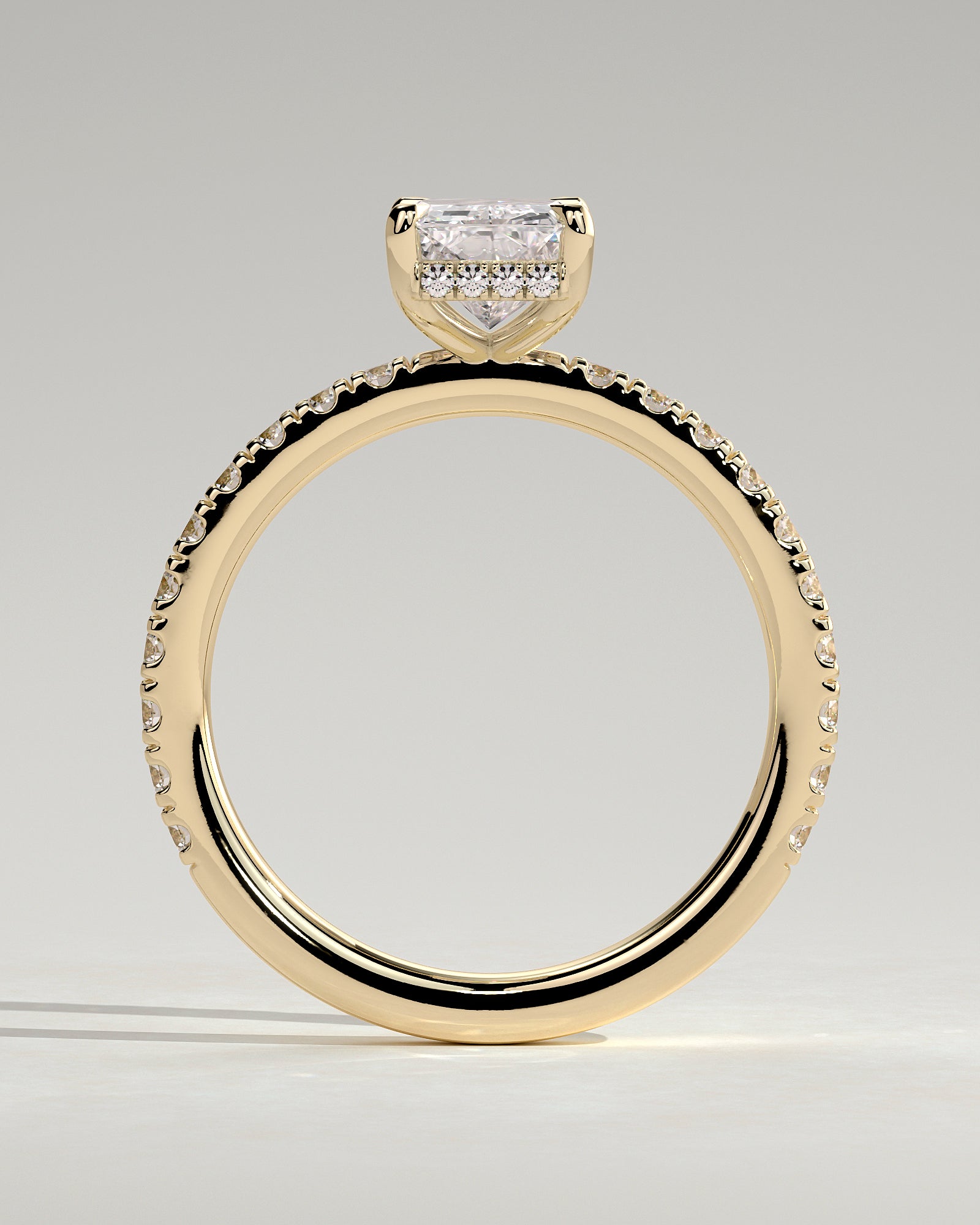 Round Halo, Pave & Split Shank Engagement Ring – 1.93 CT Lab Grown Diamond