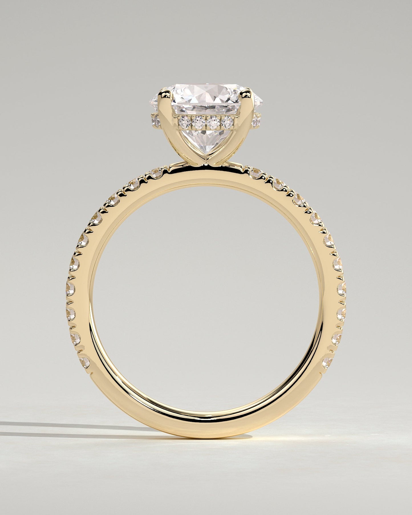 Round Halo, Pave & Split Shank Engagement Ring – 1.93 CT Lab Grown Diamond