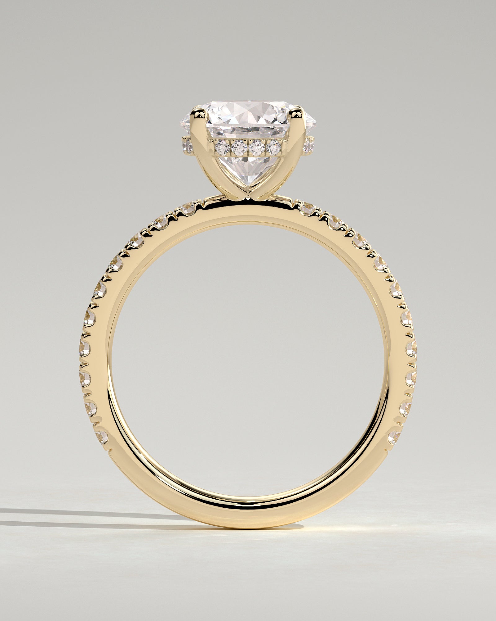 Round Halo, Pave & Split Shank Engagement Ring – 1.93 CT Lab Grown Diamond