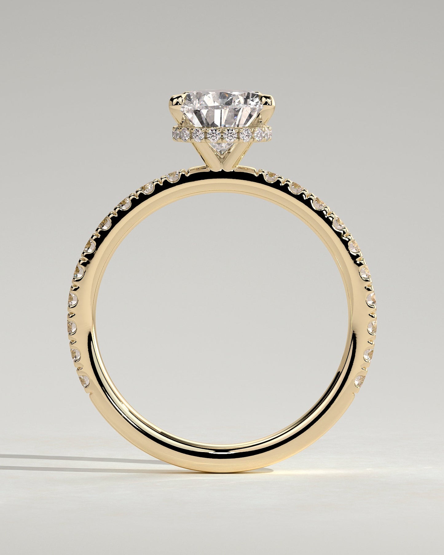 Round Halo, Pave & Split Shank Engagement Ring – 1.93 CT Lab Grown Diamond