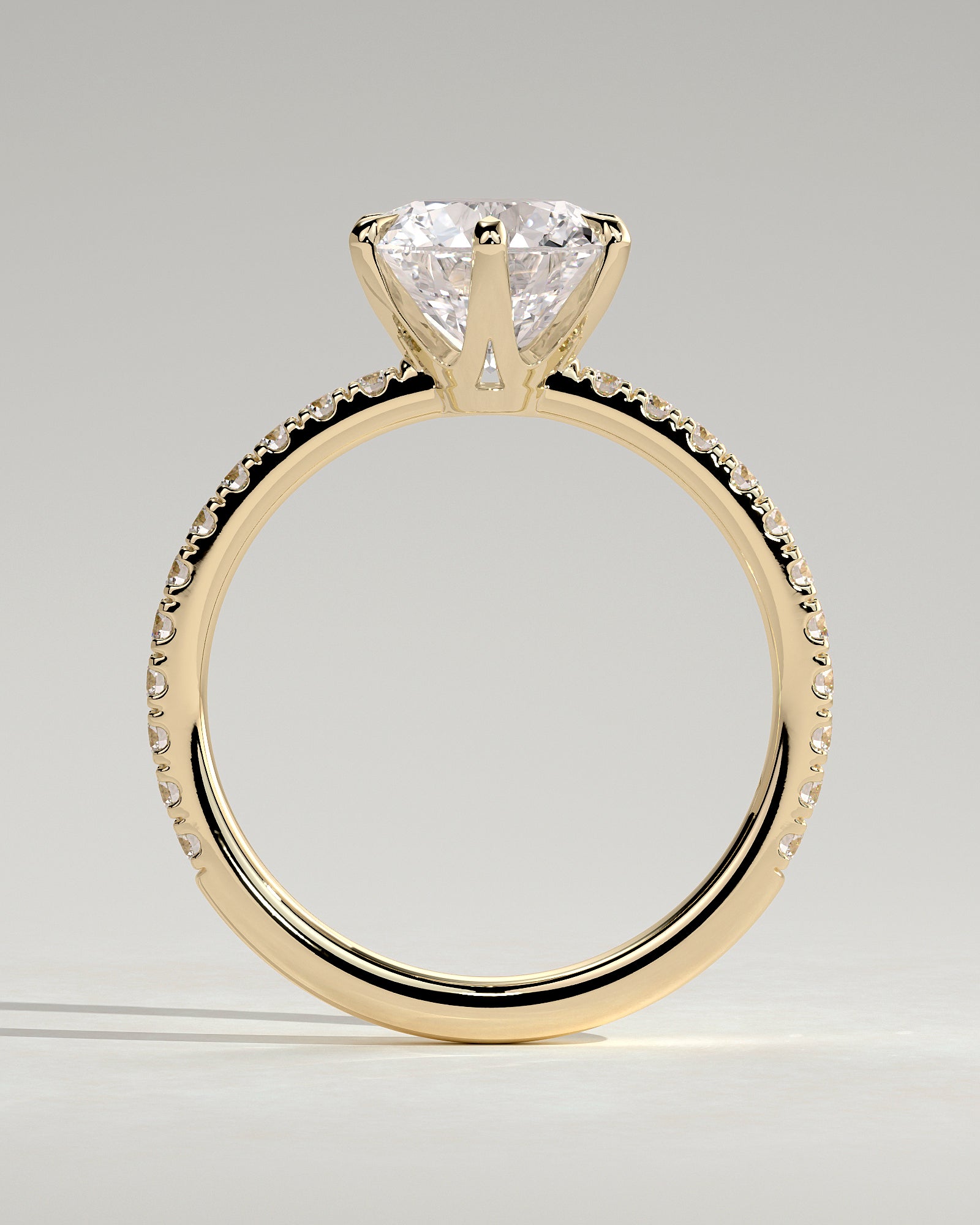 Round Halo, Pave & Split Shank Engagement Ring – 1.93 CT Lab Grown Diamond