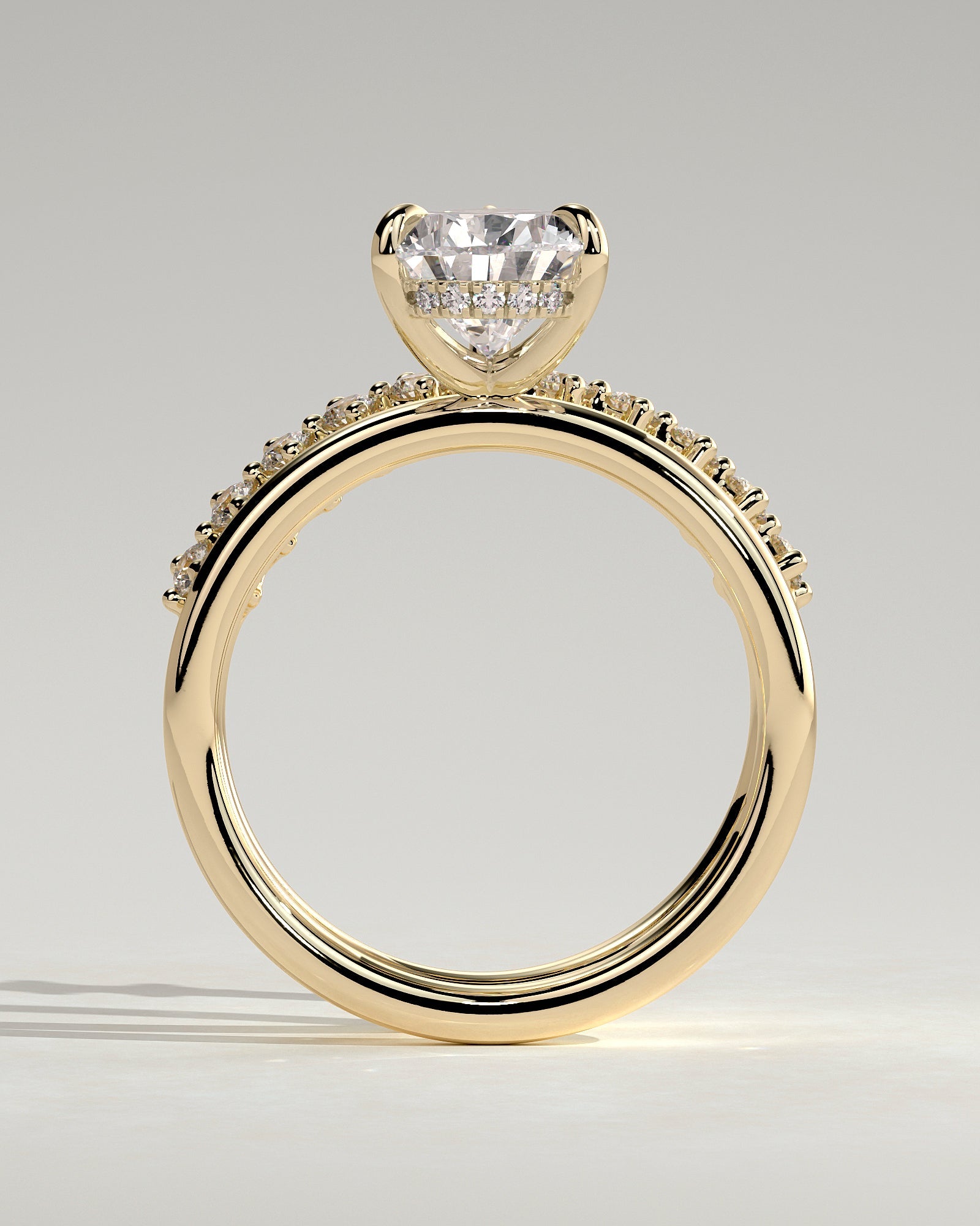 Round Halo, Pave & Split Shank Engagement Ring – 1.93 CT Lab Grown Diamond
