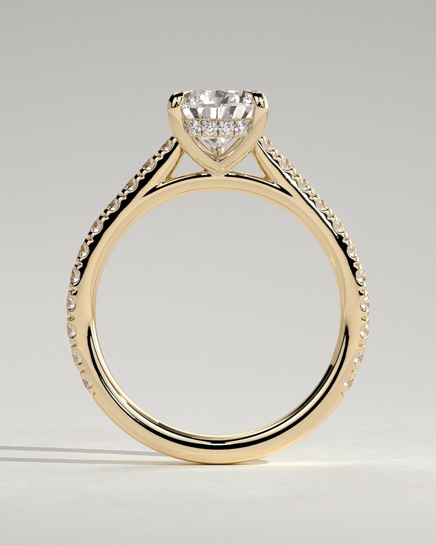Round Halo, Pave & Split Shank Engagement Ring – 1.93 CT Lab Grown Diamond