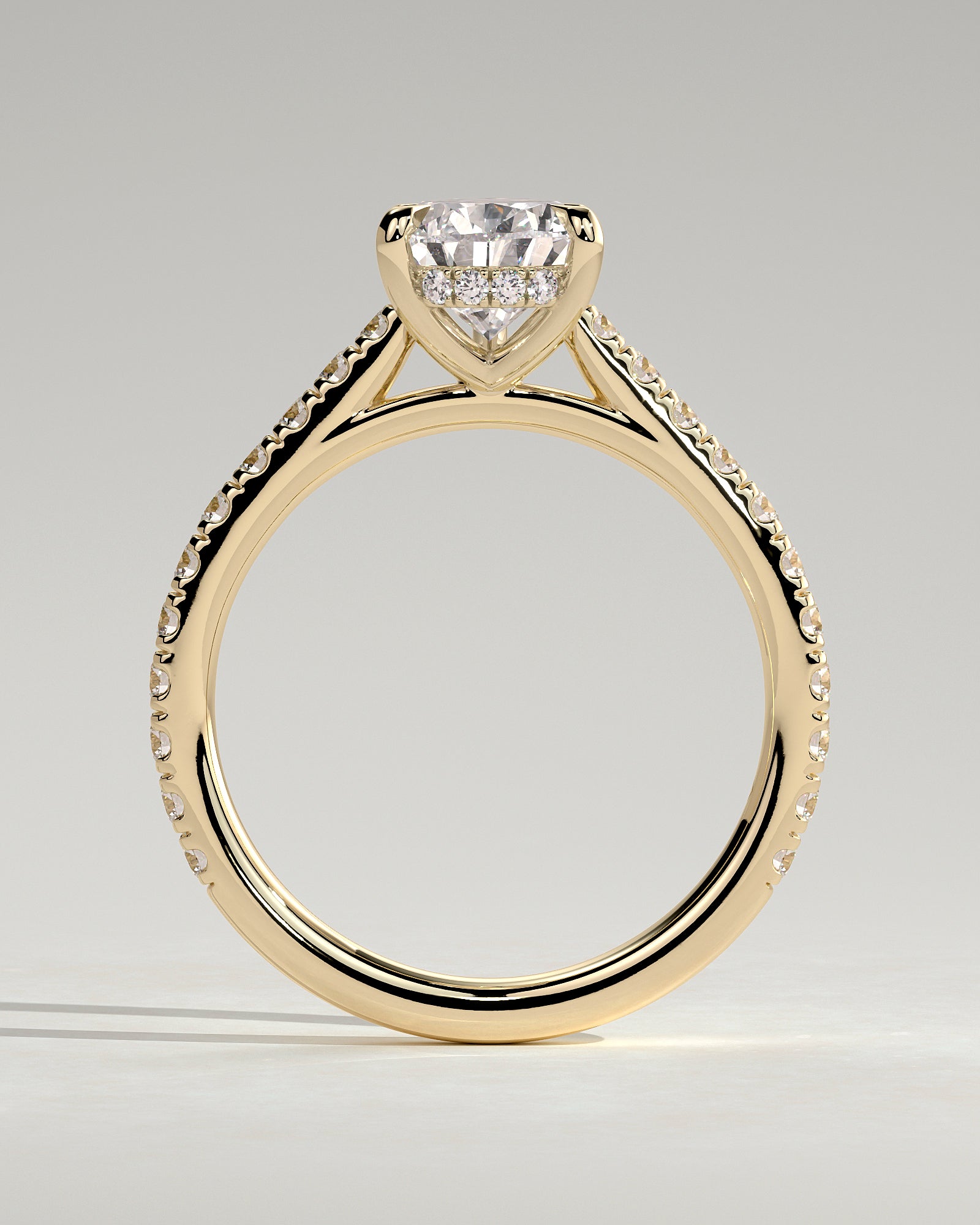 Round Halo, Pave & Split Shank Engagement Ring – 1.93 CT Lab Grown Diamond