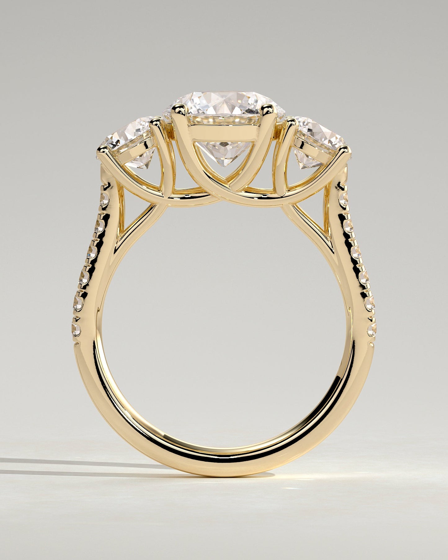 Round Halo, Pave & Split Shank Engagement Ring – 1.93 CT Lab Grown Diamond