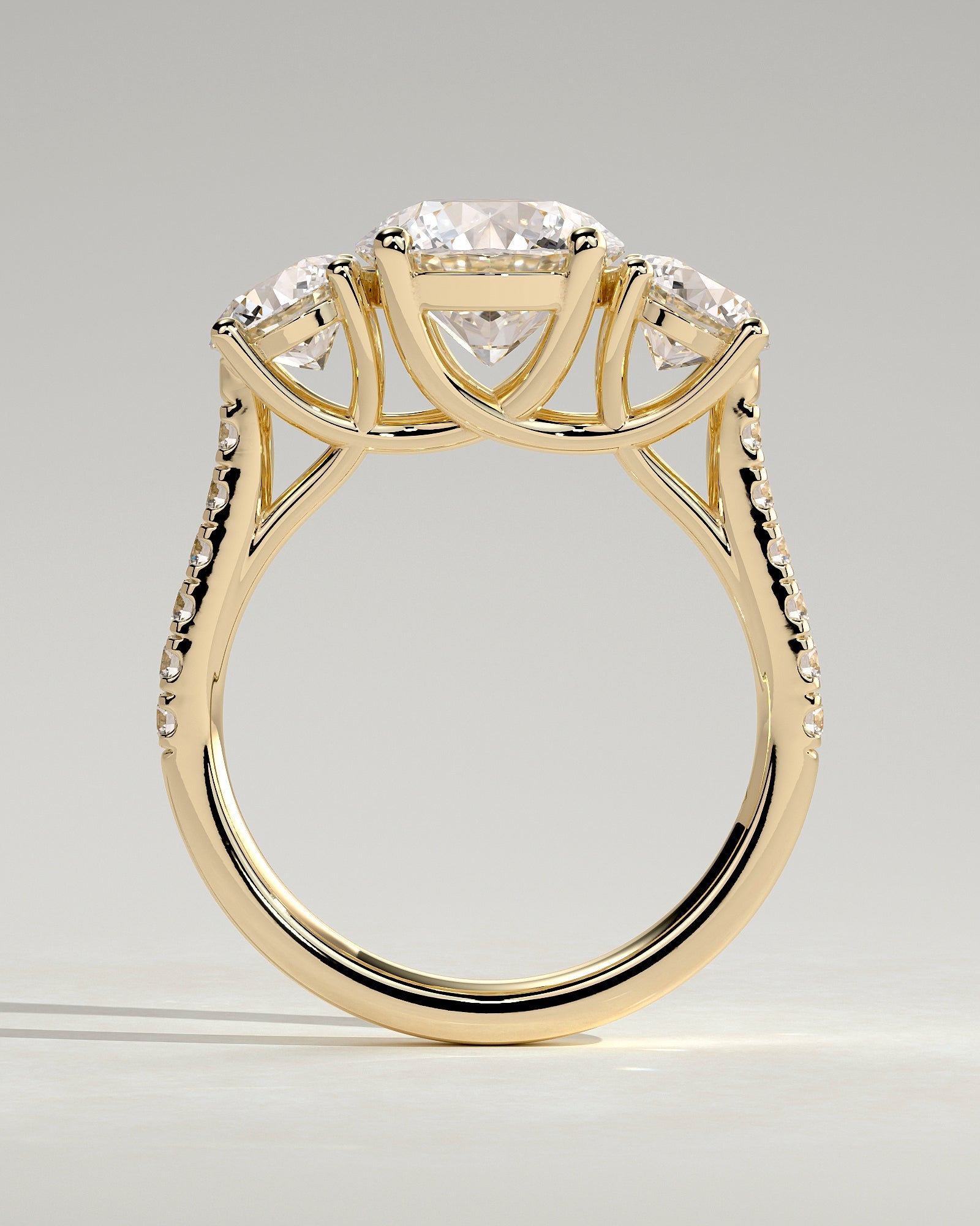 Round Halo, Pave & Split Shank Engagement Ring – 1.93 CT Lab Grown Diamond