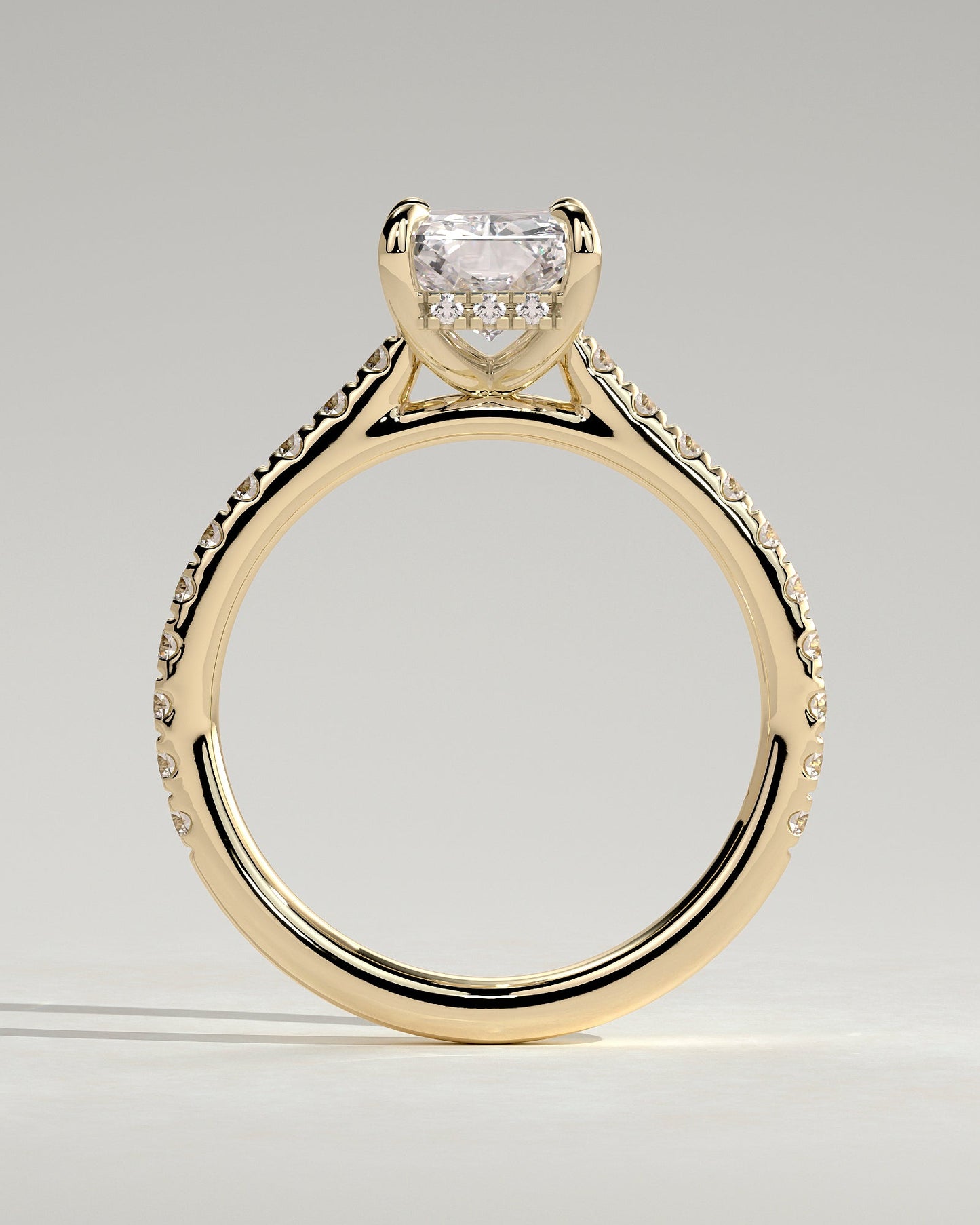 Round Halo, Pave & Split Shank Engagement Ring – 1.93 CT Lab Grown Diamond