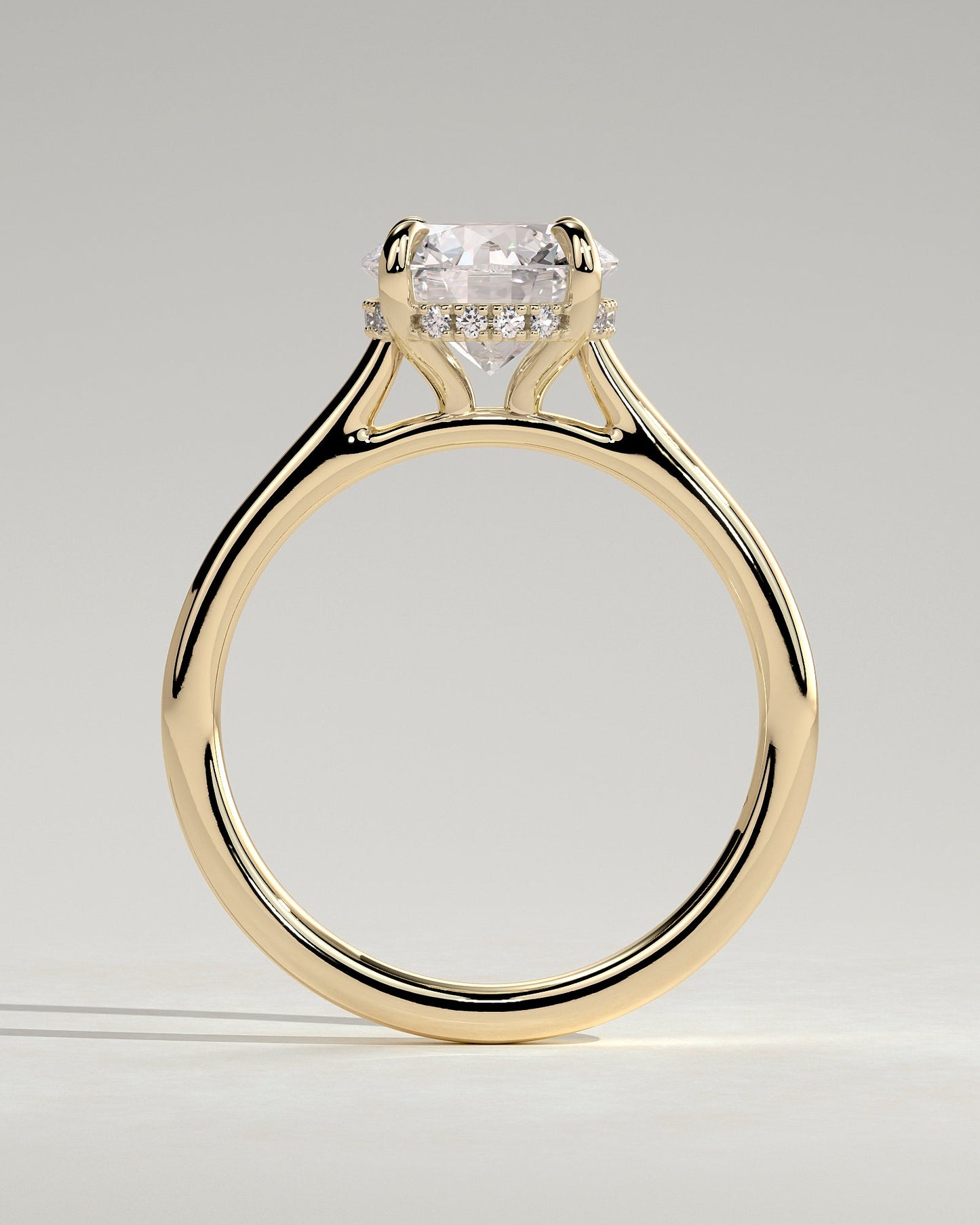 Round Halo, Pave & Split Shank Engagement Ring – 1.93 CT Lab Grown Diamond